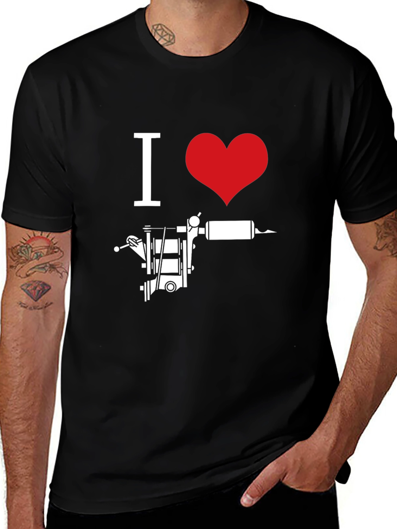 Variant 28 of I Heart Tattoo T-Shirt - Black Graphic Tee