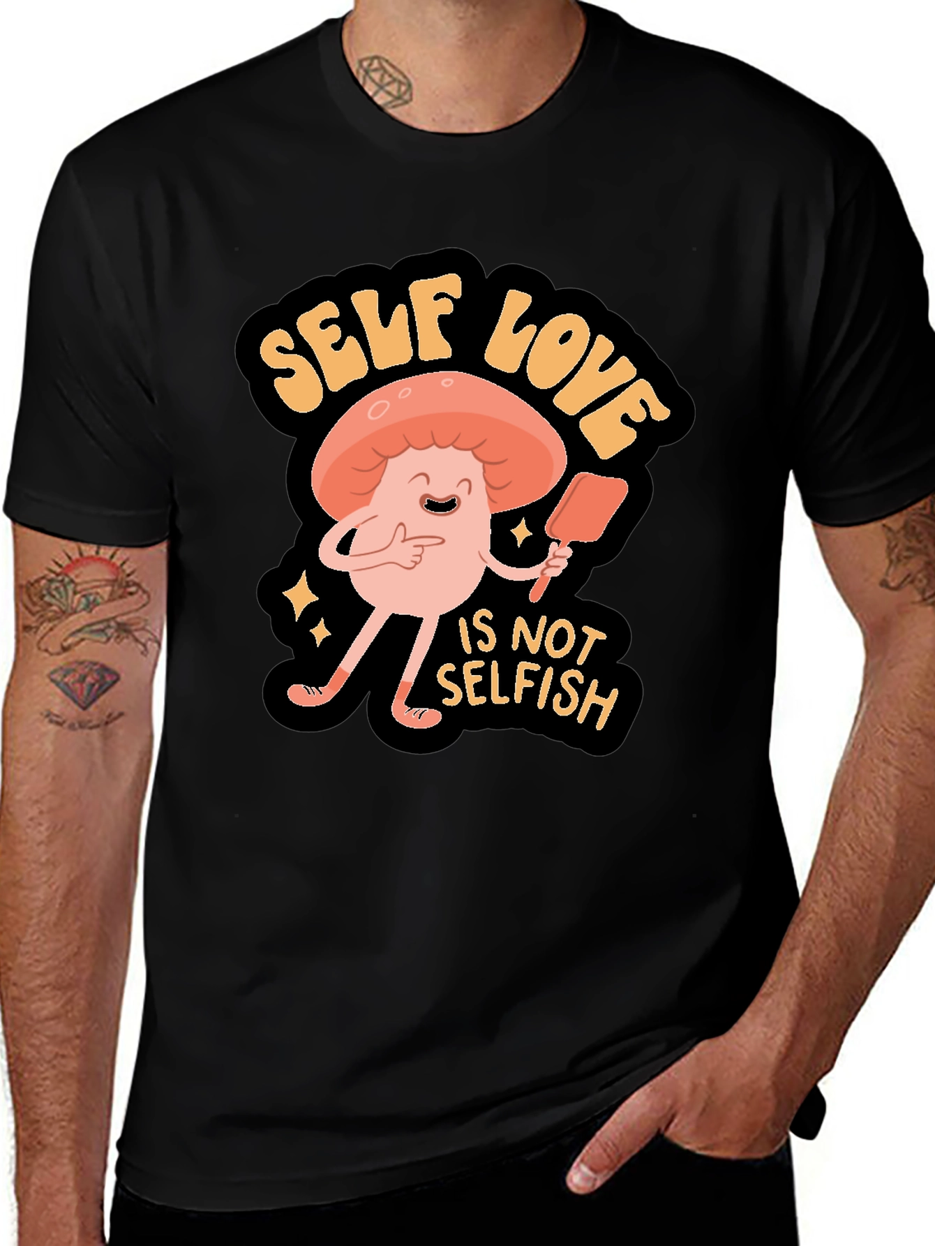 Variant 3 of Self Love Mushroom Black T-Shirt