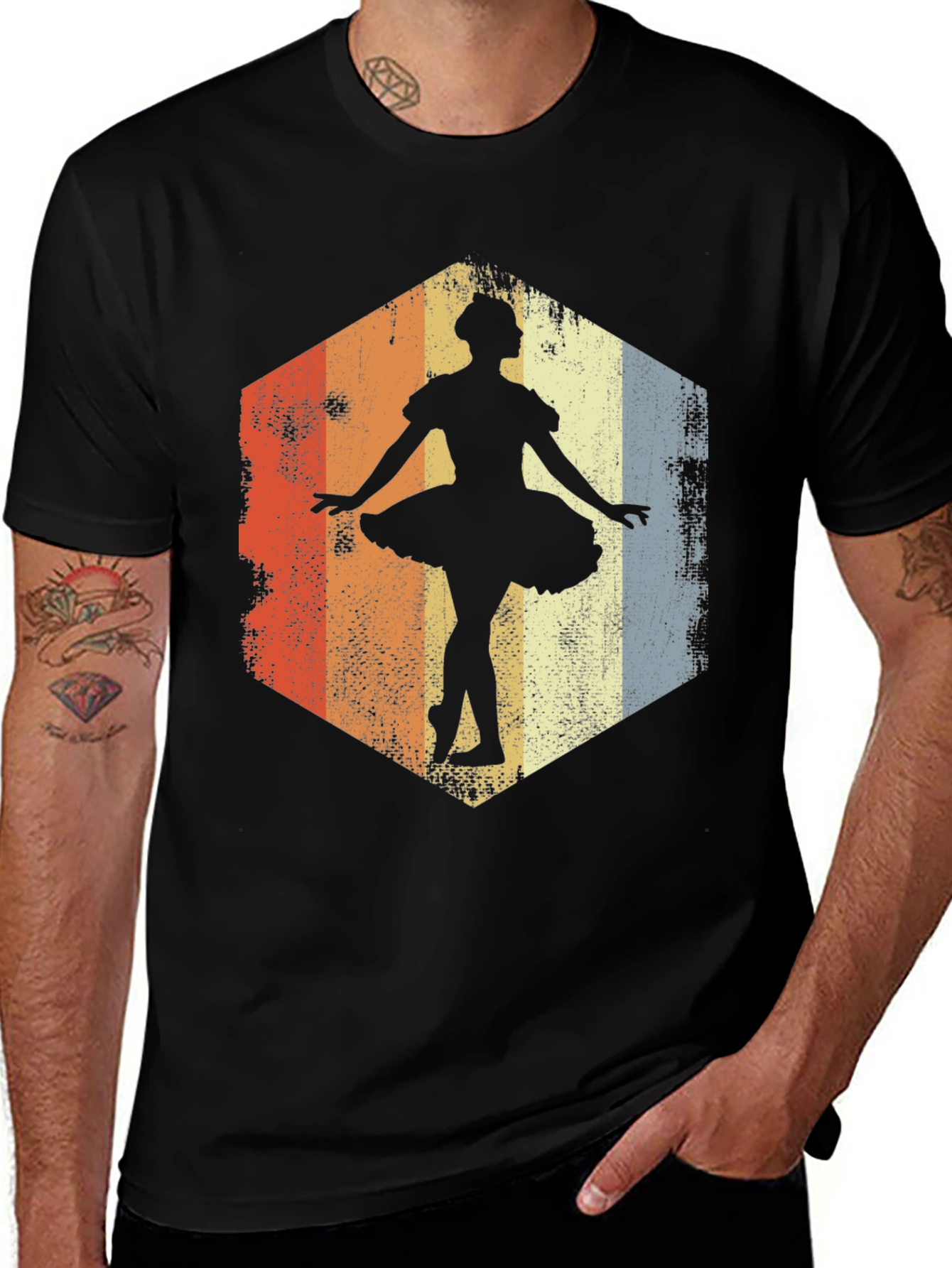 Variant 24 of Ballerina Graphic Tee - Retro Dance Shirt