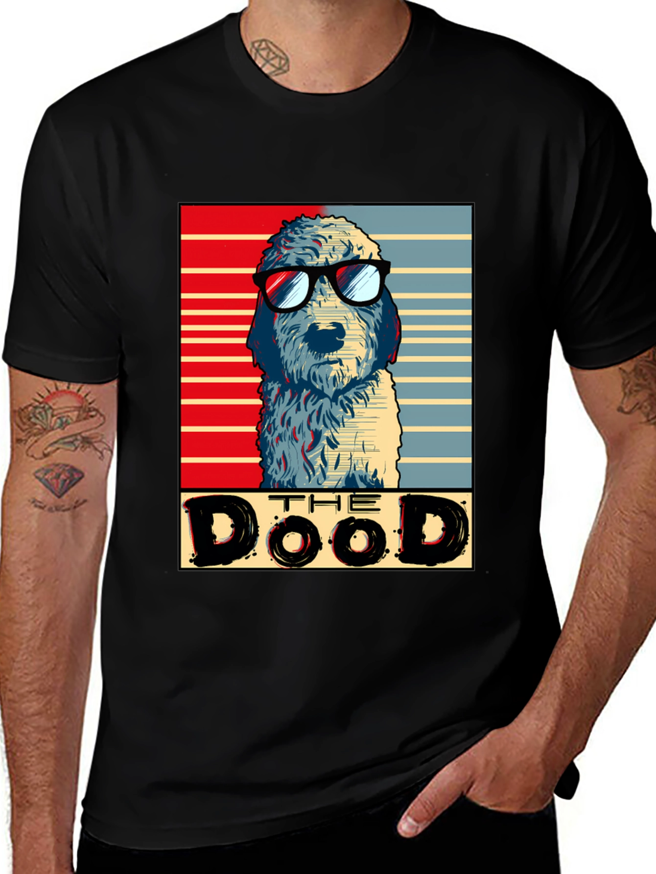 The Dood T-Shirt - Dog with Glasses Cool Graphic Tee