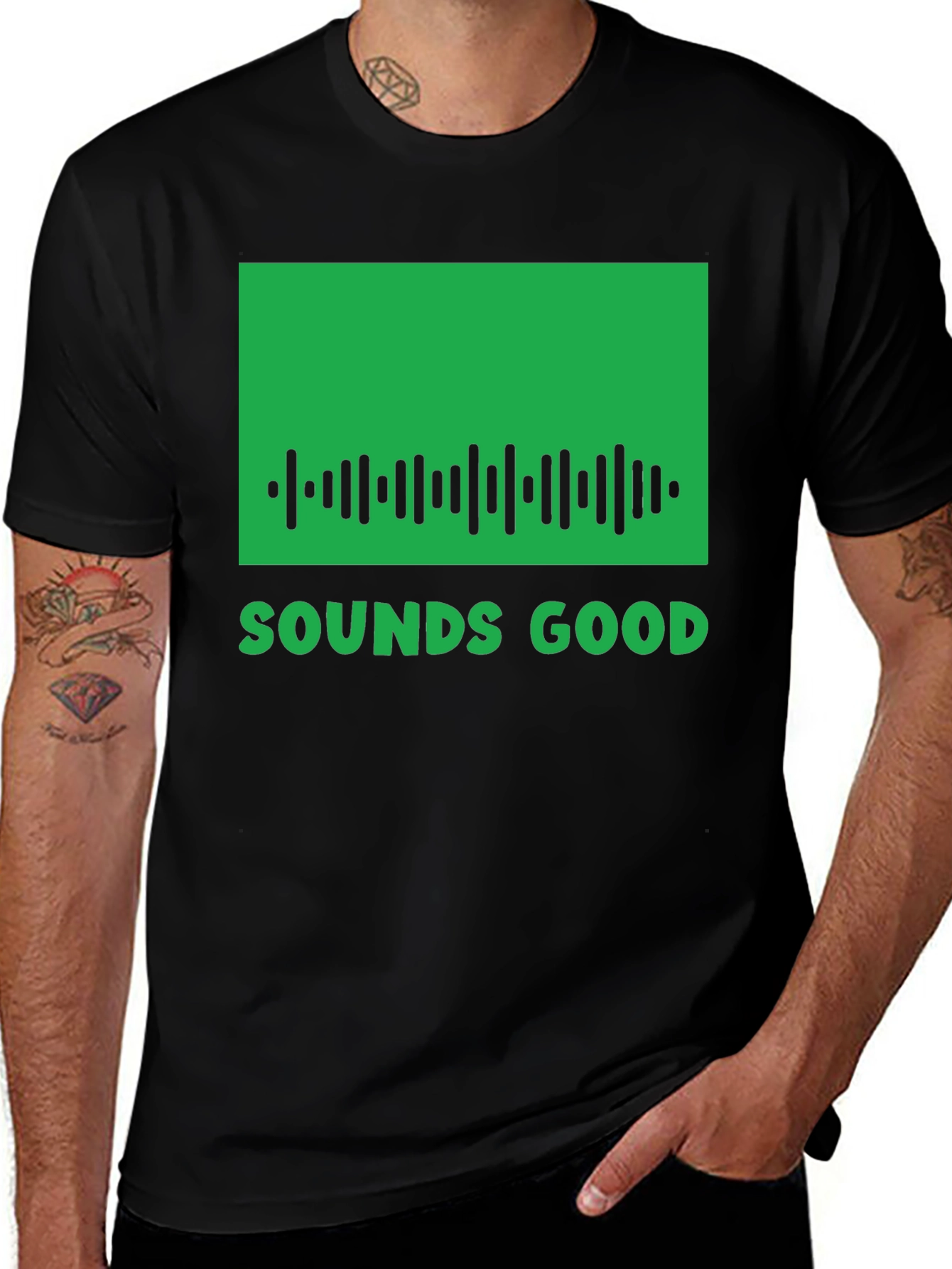 Variant 5 of Sounds Good Black T-Shirt - Music Lover