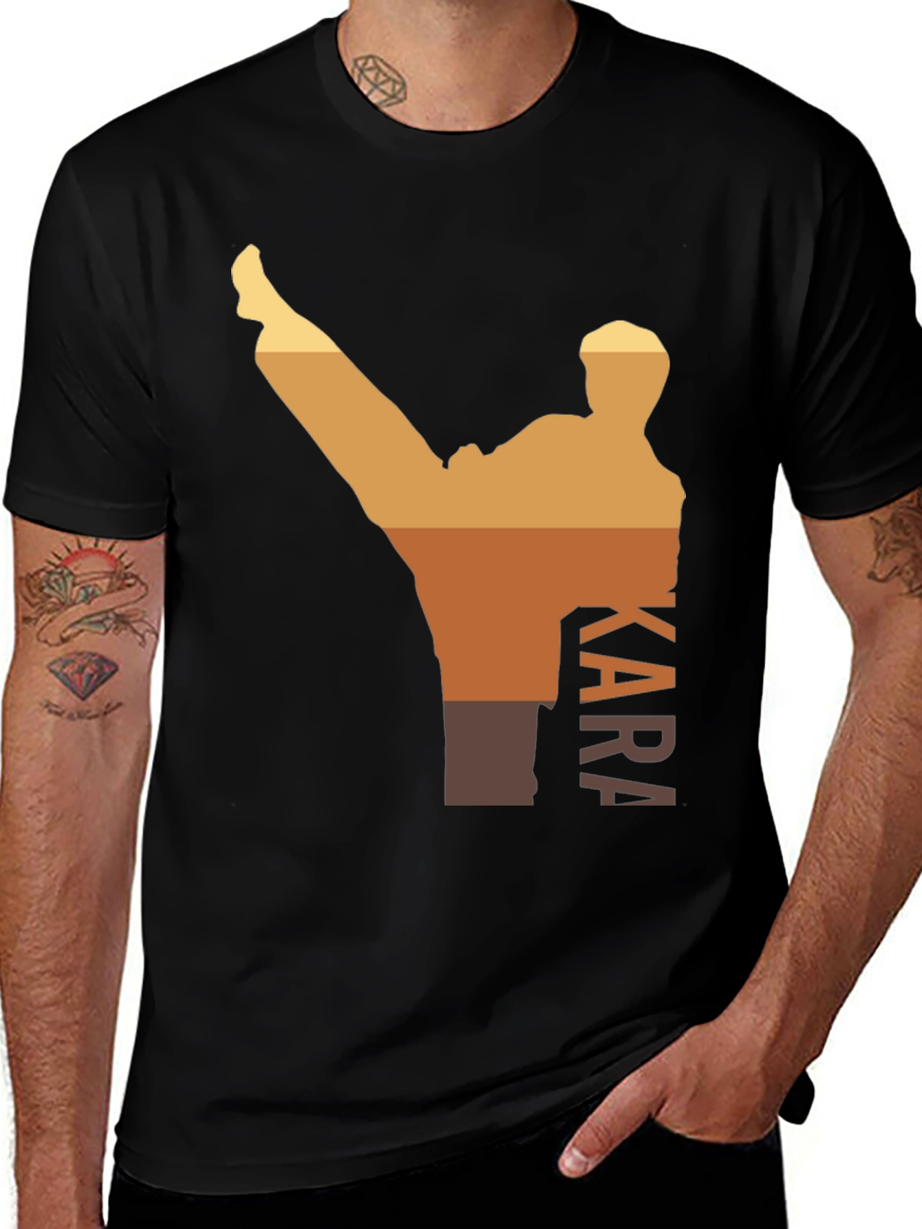 Variant 6 of Karate Silhouette Men's Black T-Shirt
