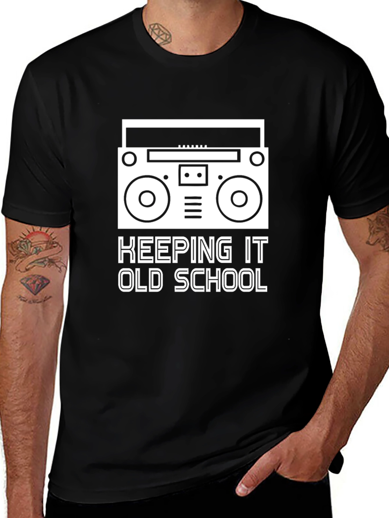 Variant 14 of Keeping It Old School T-Shirt - Retro Boombox Design