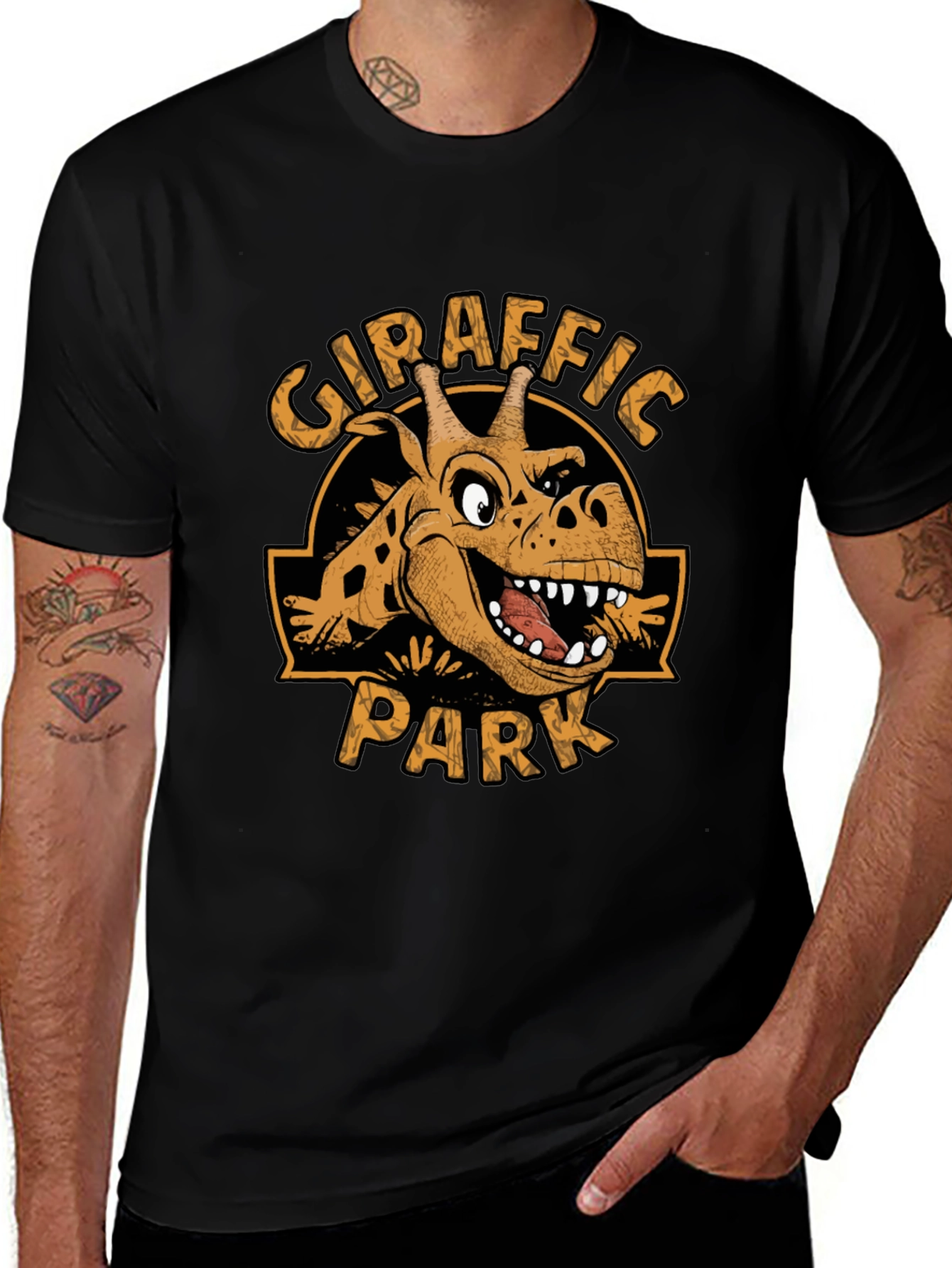 Variant 28 of Giraffaic Park T-Shirt - Novelty Giraffe Jurassic Parody