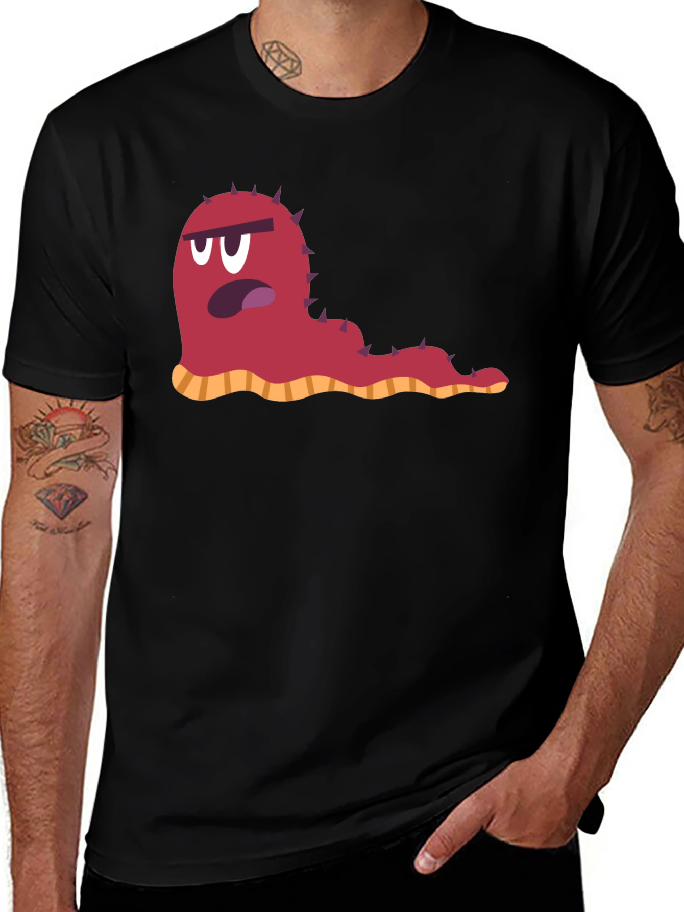 Variant 26 of Cartoon Monster Graphic Tee - Black