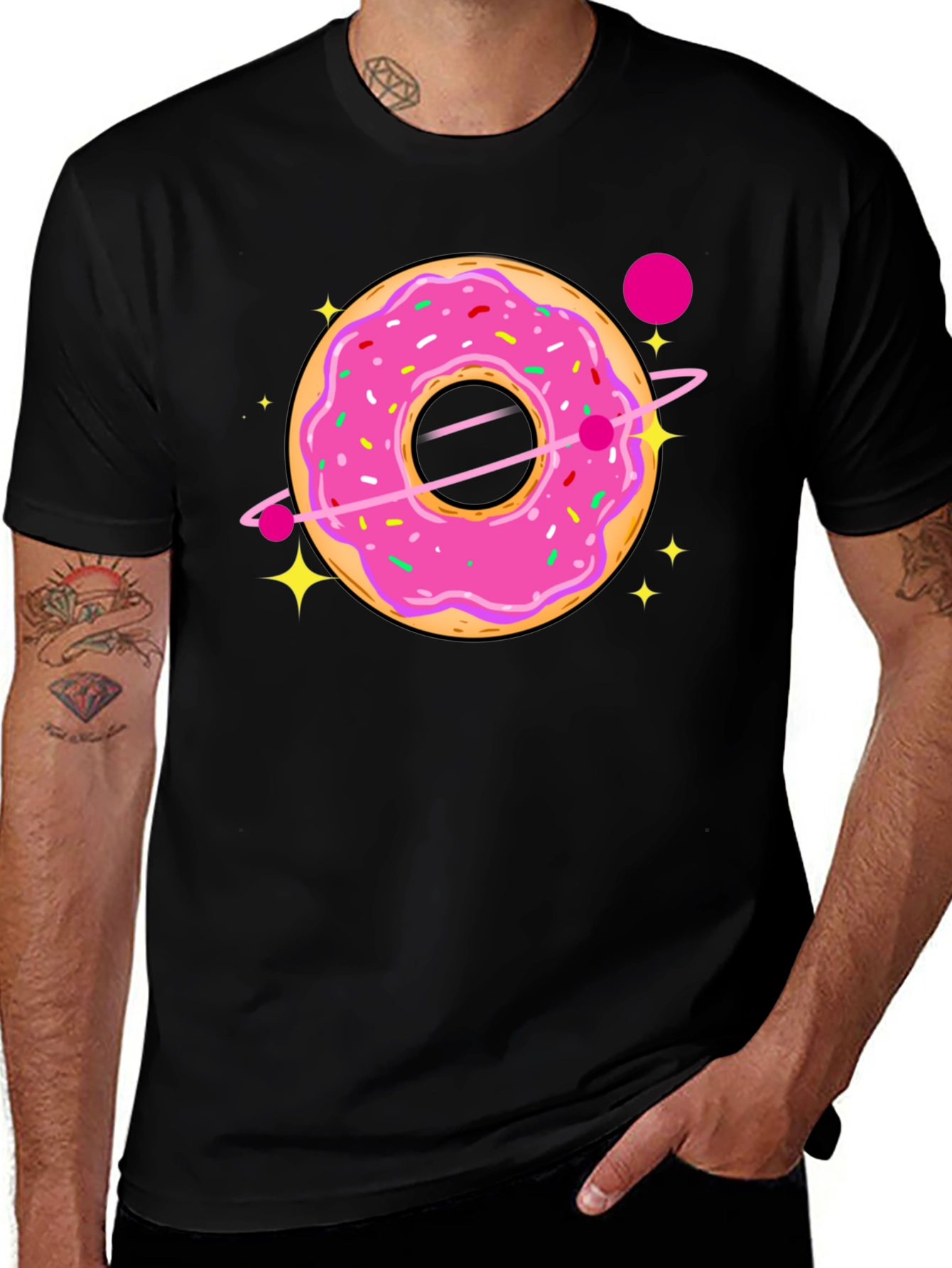 Variant 13 of Cosmic Donut Graphic T-Shirt - Sweet Space Style