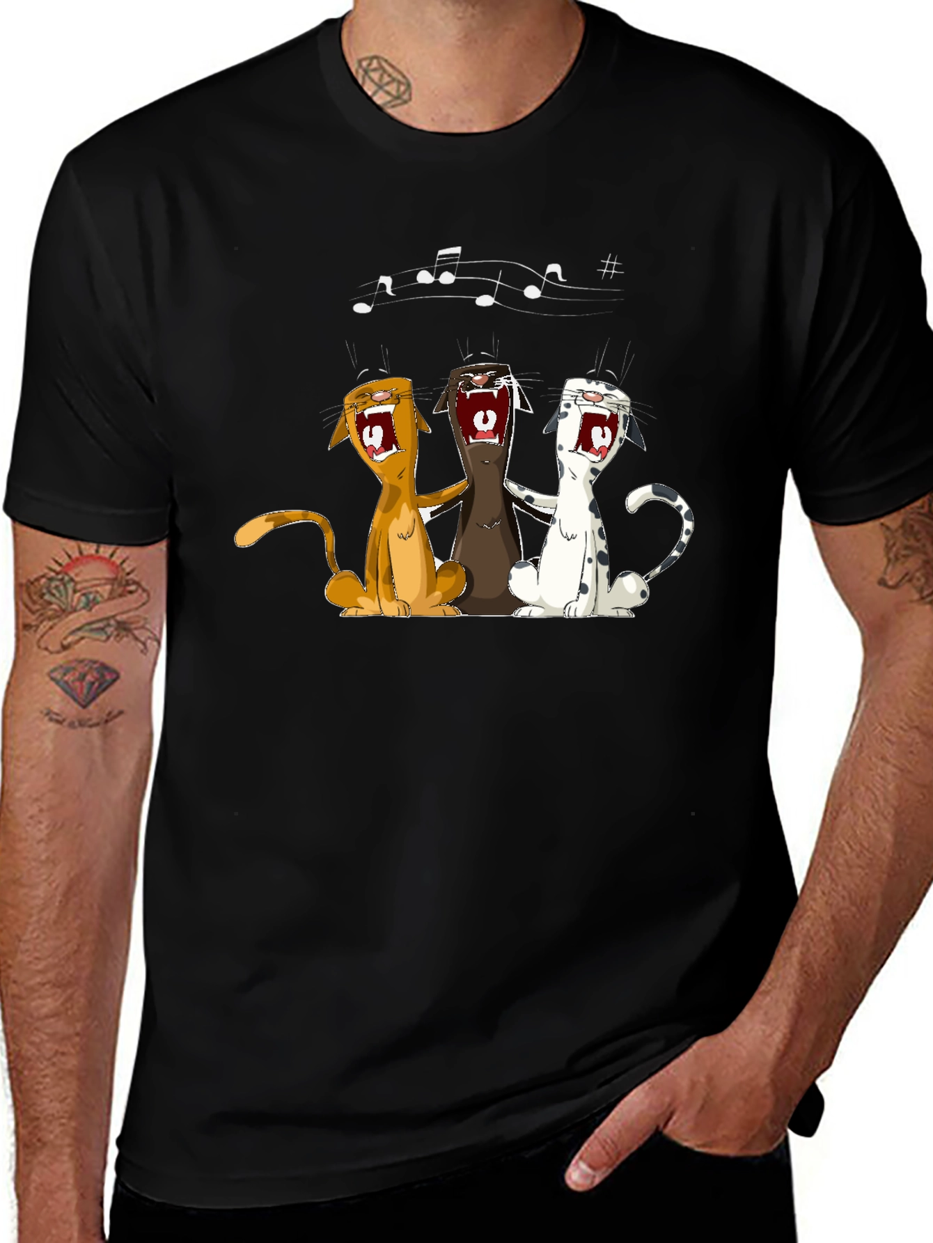 Variant 17 of Singing Cats Graphic T-Shirt