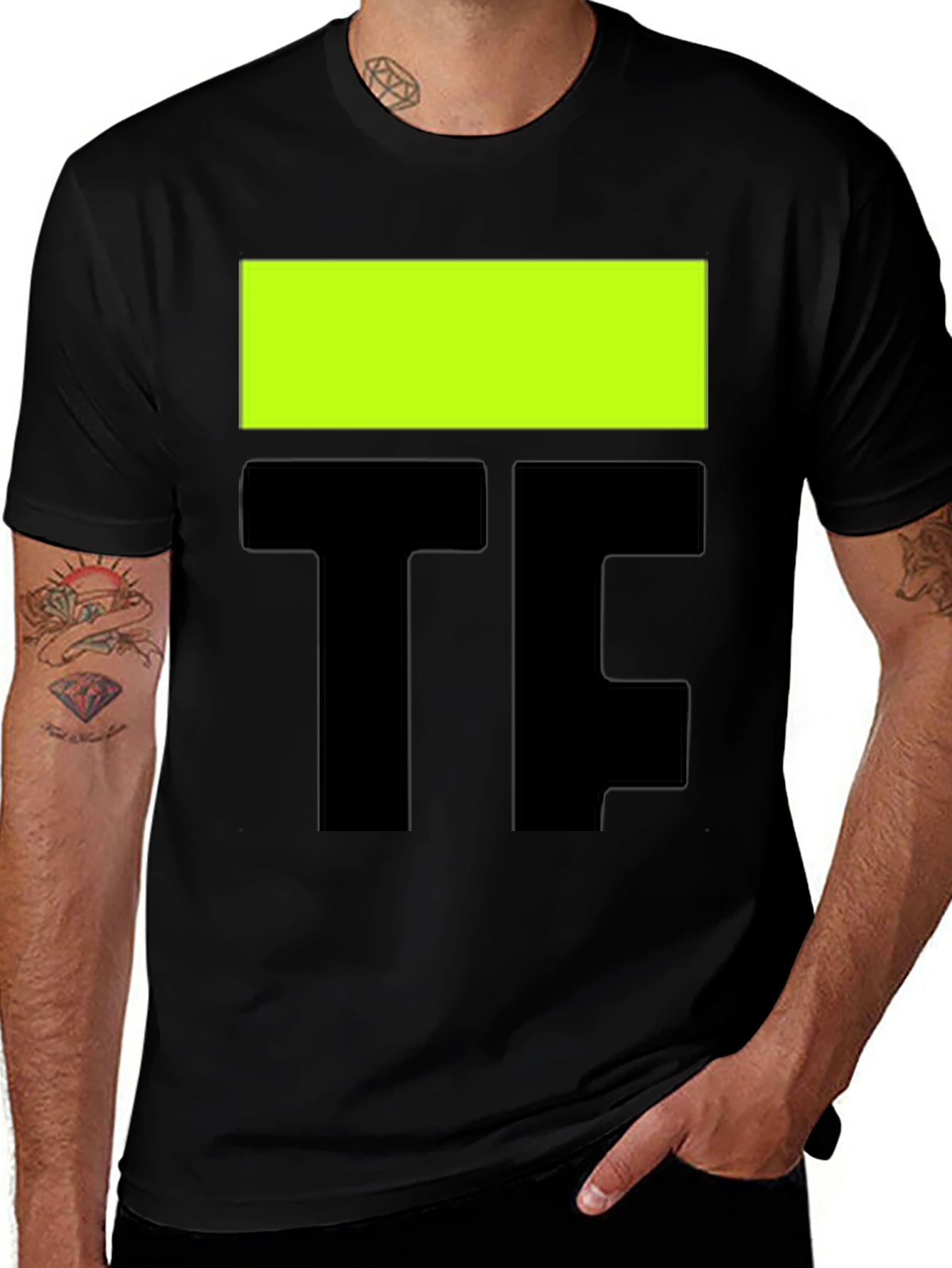 Variant 21 of Bold Graphic Tee - Black with Neon Accent