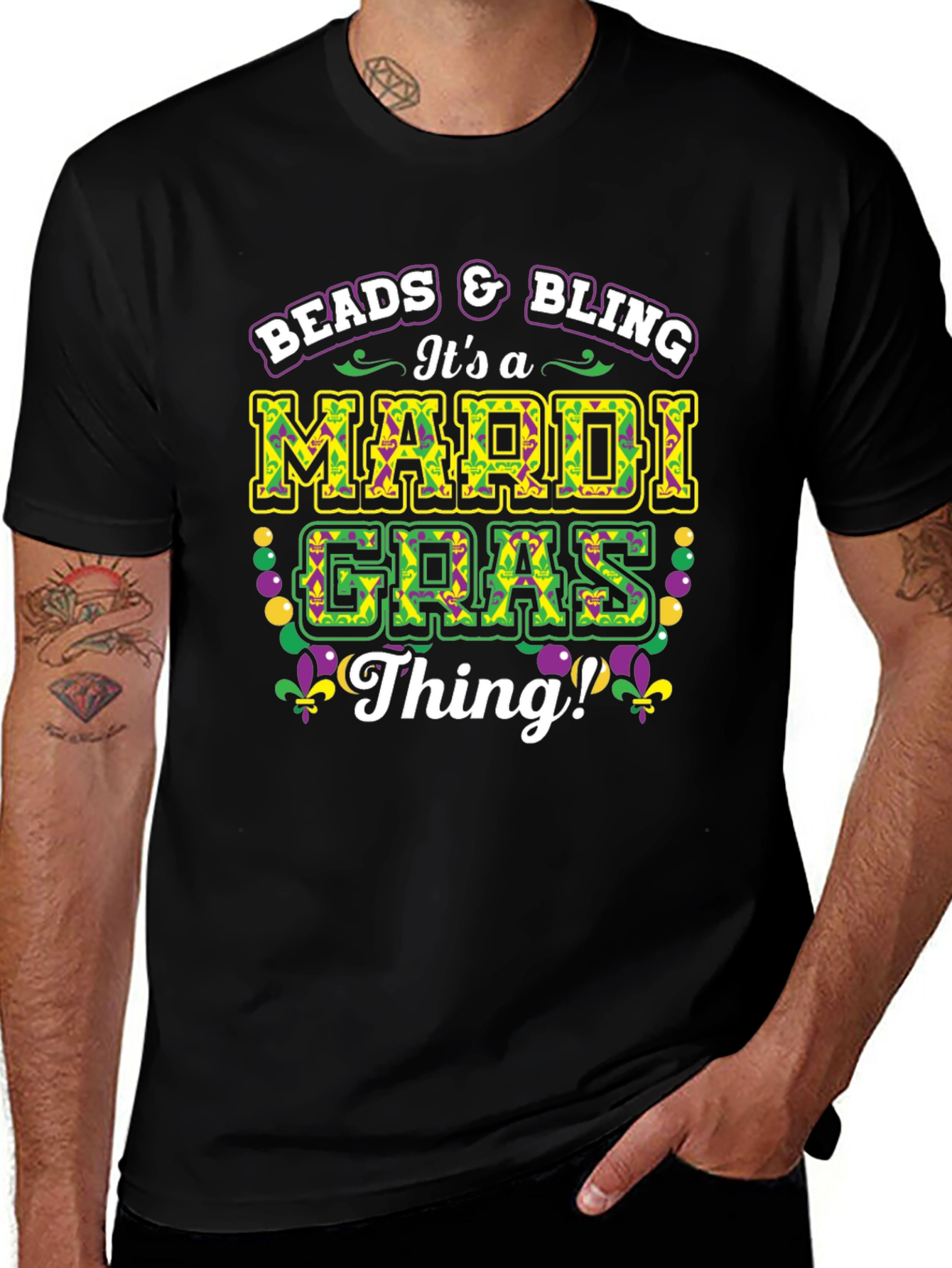 Mardi Gras Beads & Bling T-Shirt
