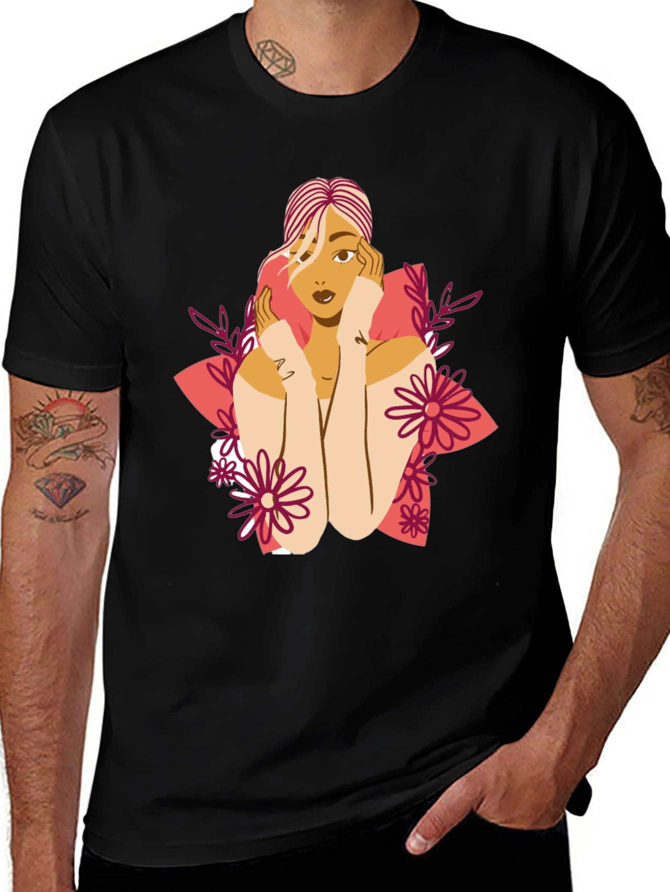 Variant 17 of Floral Woman Graphic Tee - Stylish Comfort