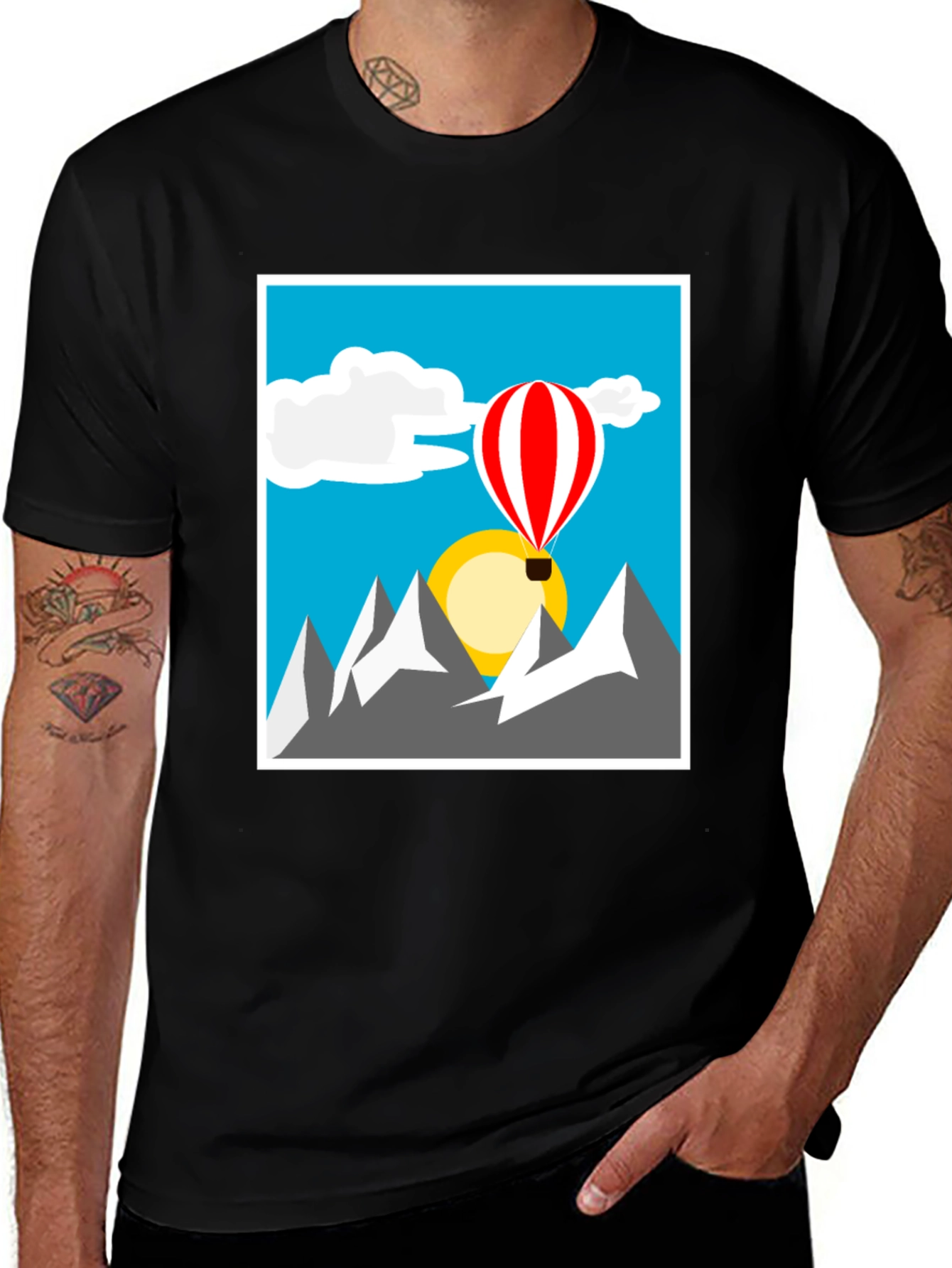 Variant 13 of Mountain Balloon Graphic Tee - Unique Design