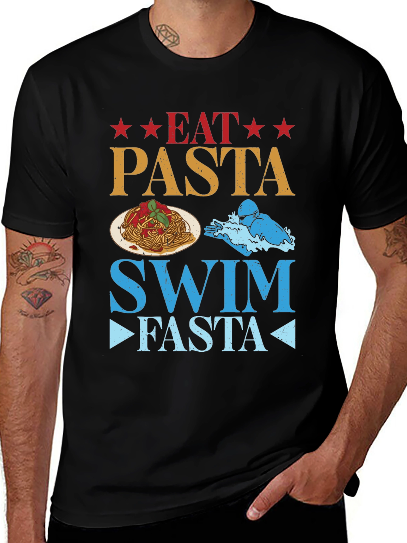 Eat Pasta Swim Fasta Graphic T-Shirt