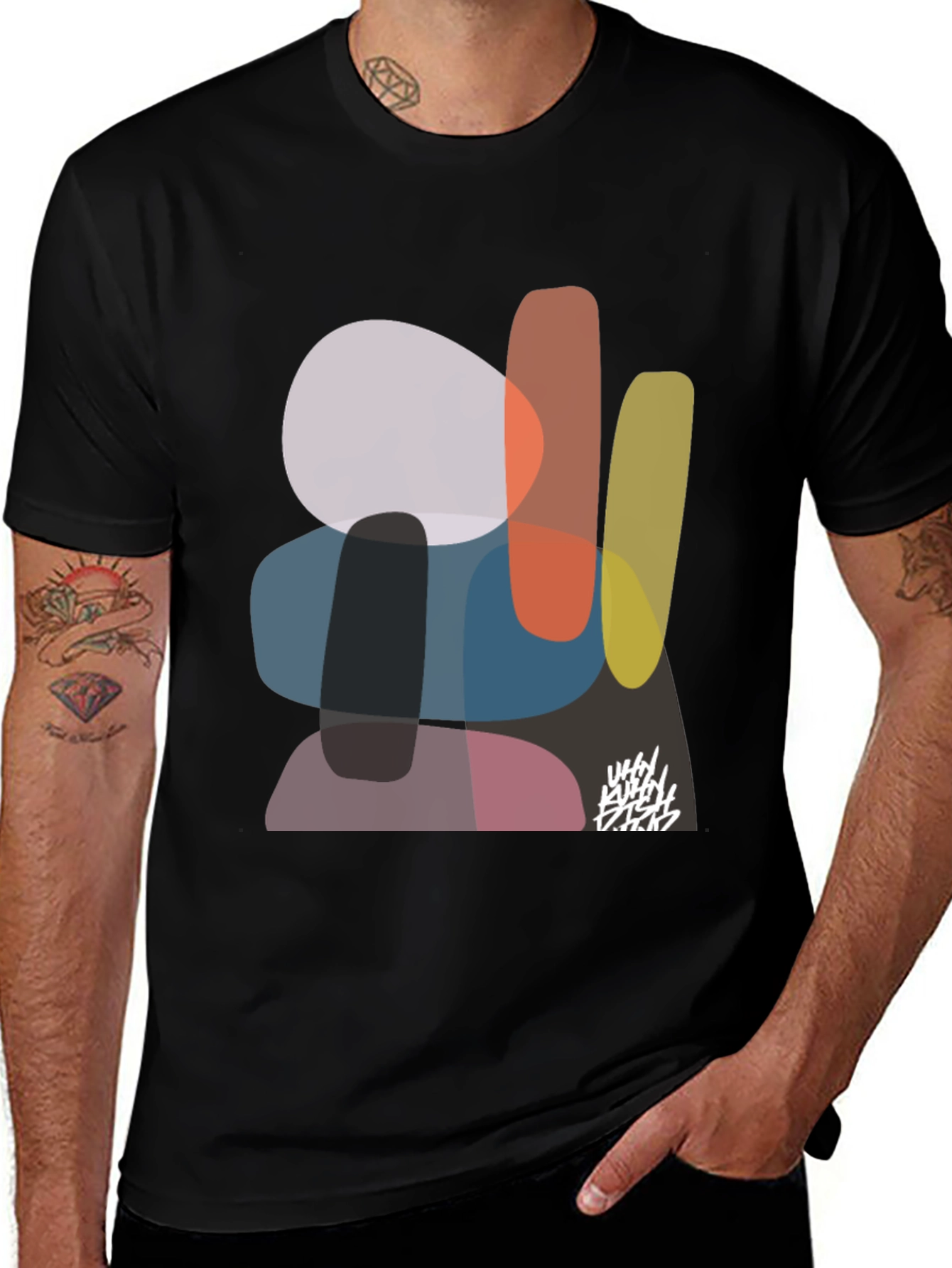 Variant 8 of Abstract Art Graphic Tee - Modern Casual Style