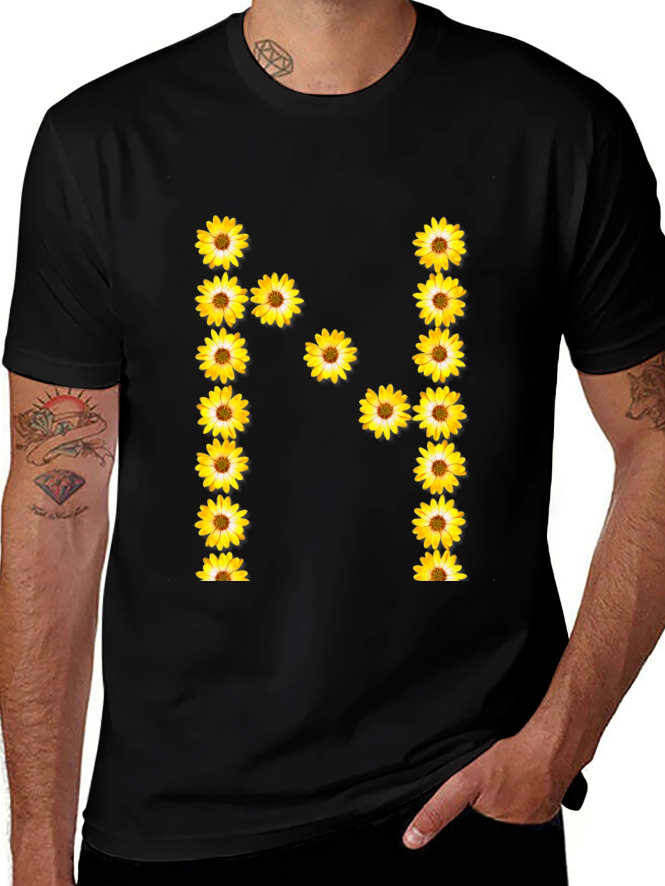 Variant 19 of Sunflower Letter 'N' Graphic Tee