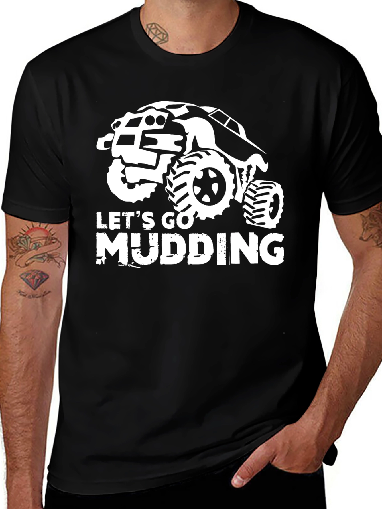 Variant 27 of Let's Go Mudding Black T-Shirt