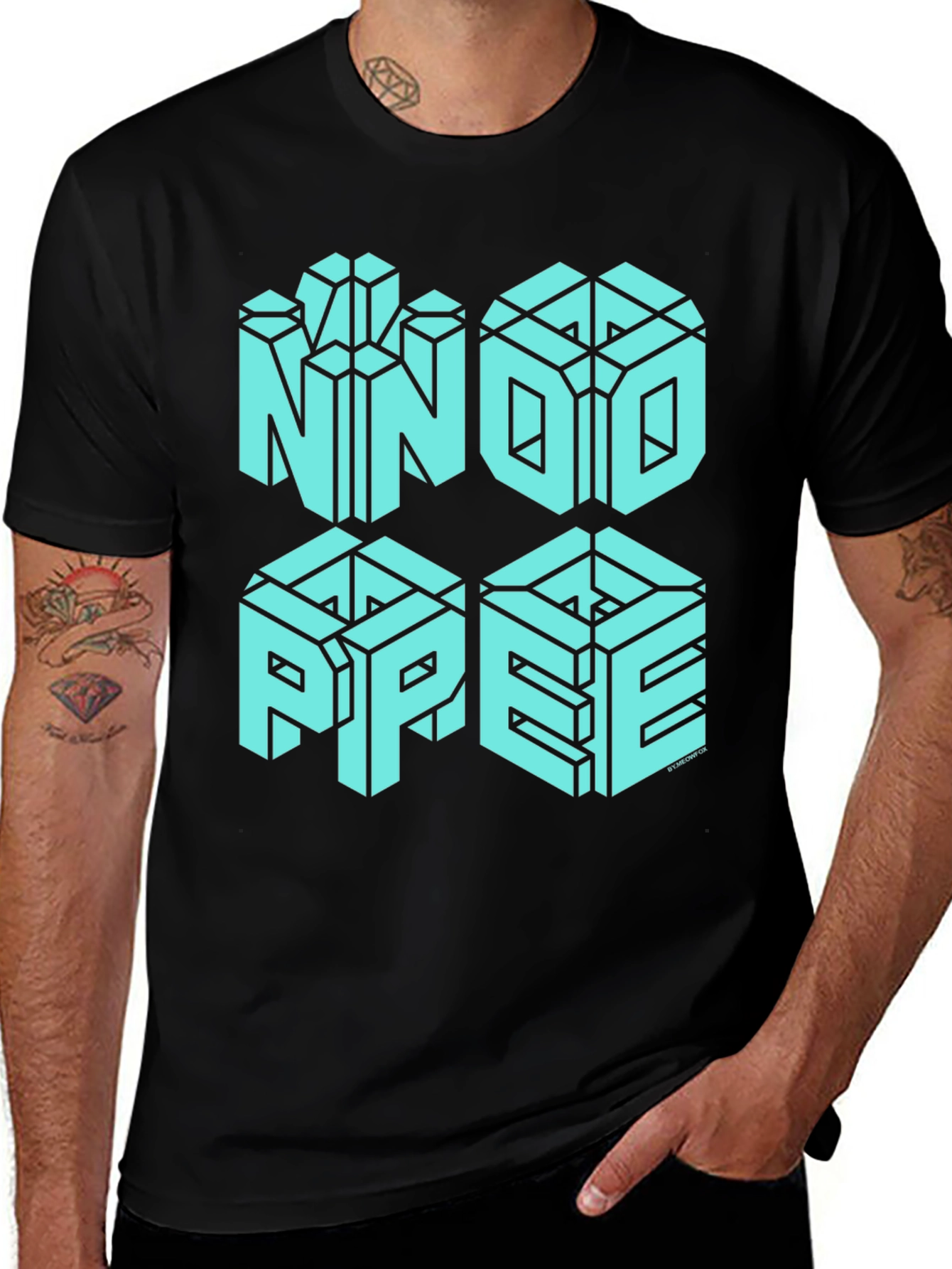 Variant 4 of NNOI PPEE Optical Illusion Graphic T-Shirt