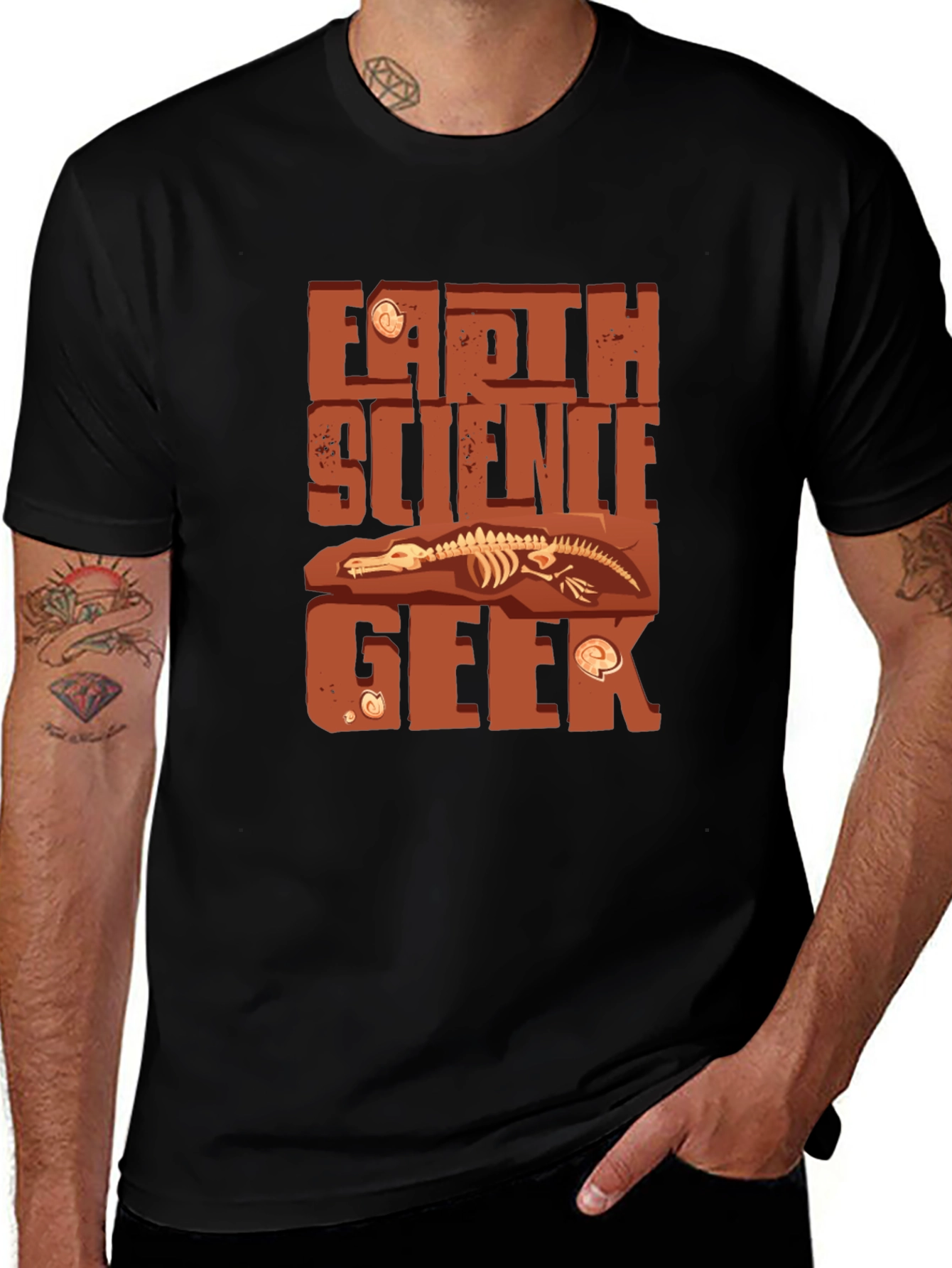 Variant 13 of Earth Science Geek T-Shirt Fossil Dig Design