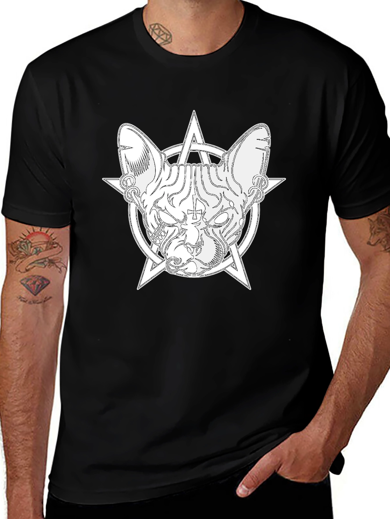 Variant 4 of Occult Cat T-Shirt - Stylish Graphic Tee