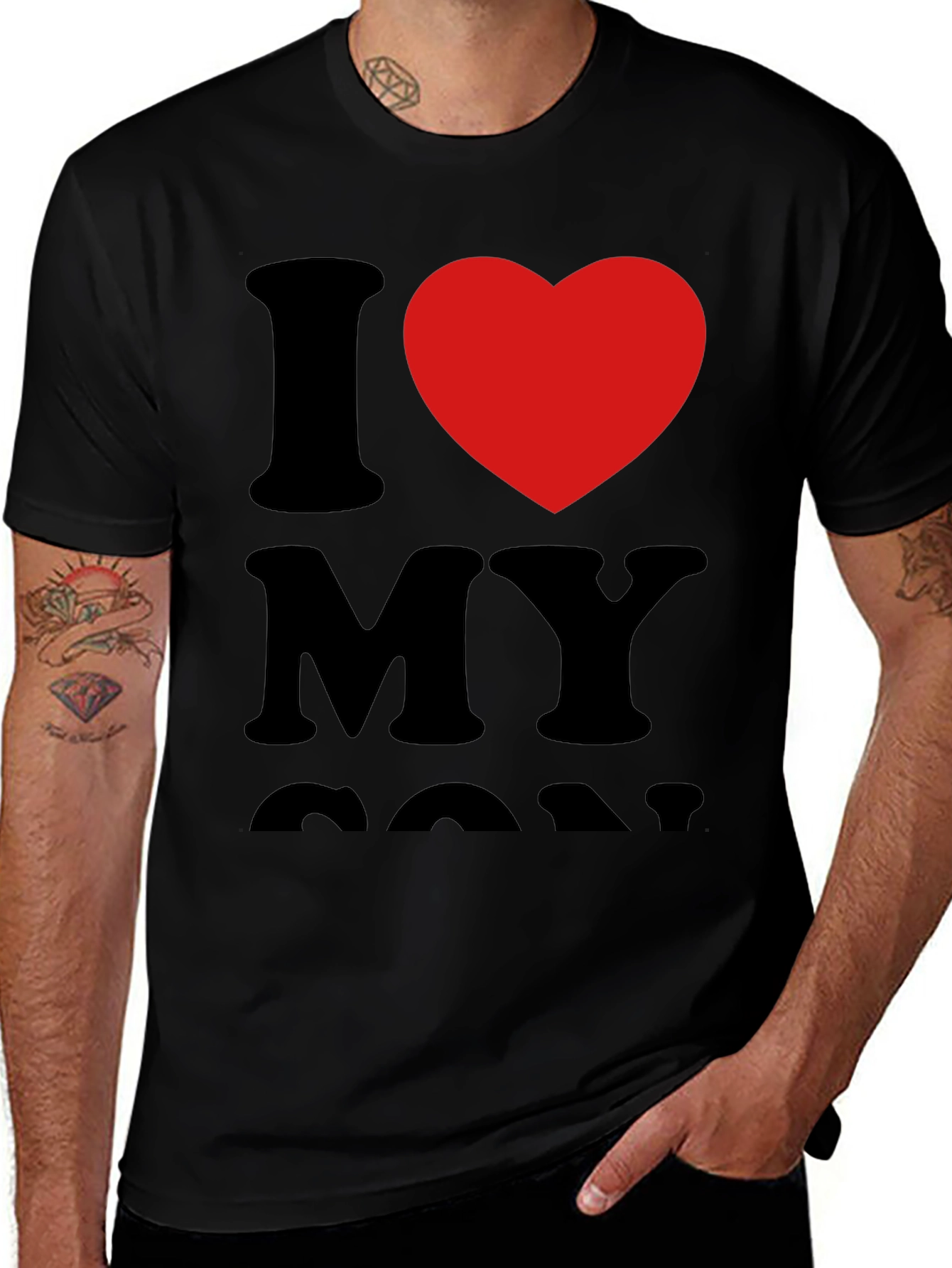 I Heart My Son Black T-Shirt - Men's Graphic Tee