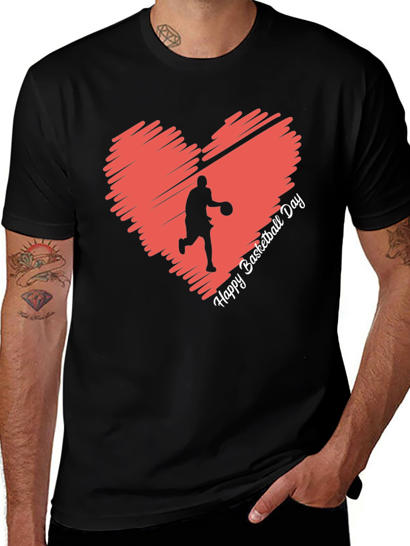 Variant 16 of Basketball Day Heart Graphic T-Shirt