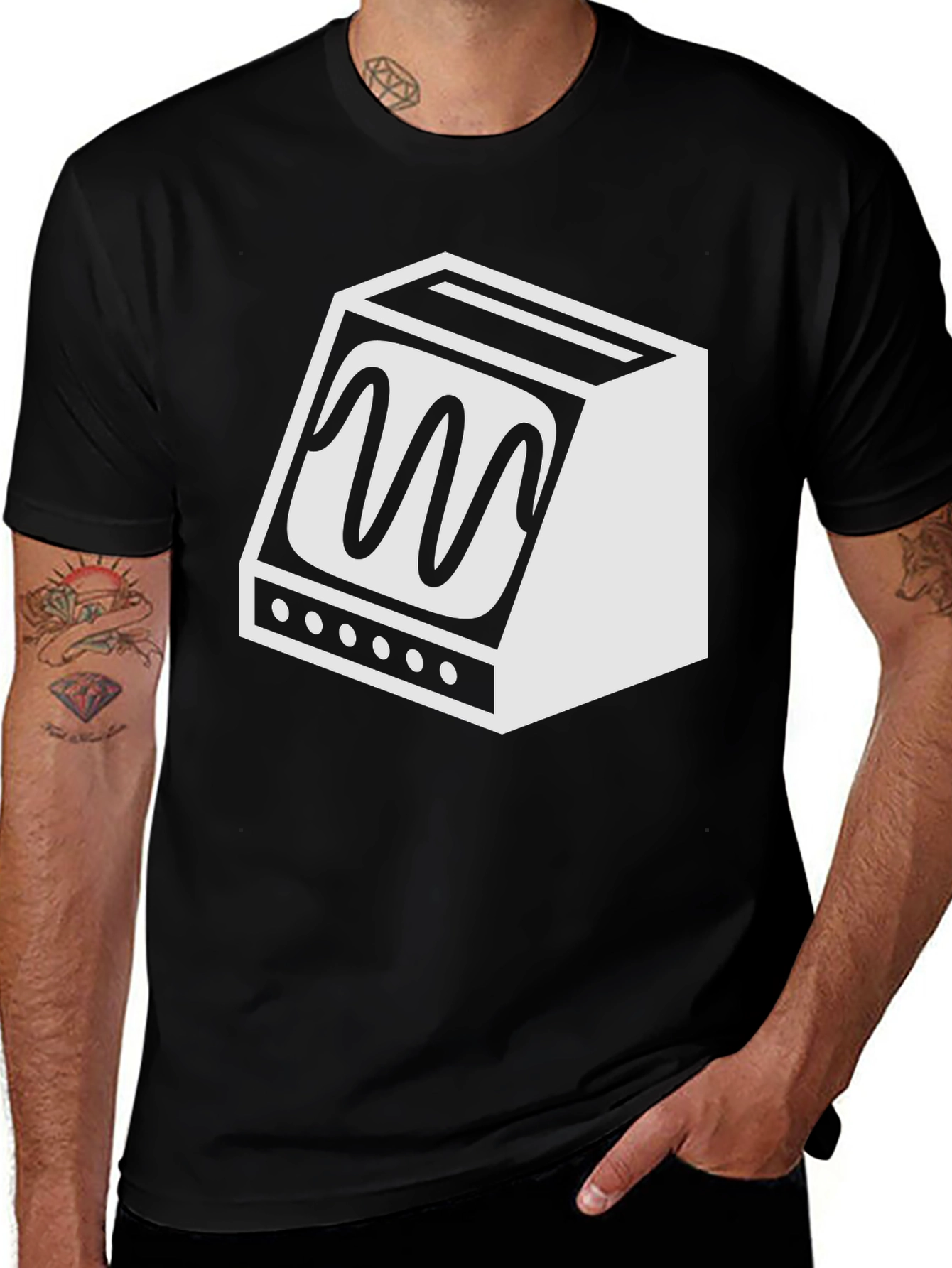 Variant 21 of Retro Synth Wave T-Shirt - Black Graphic Tee