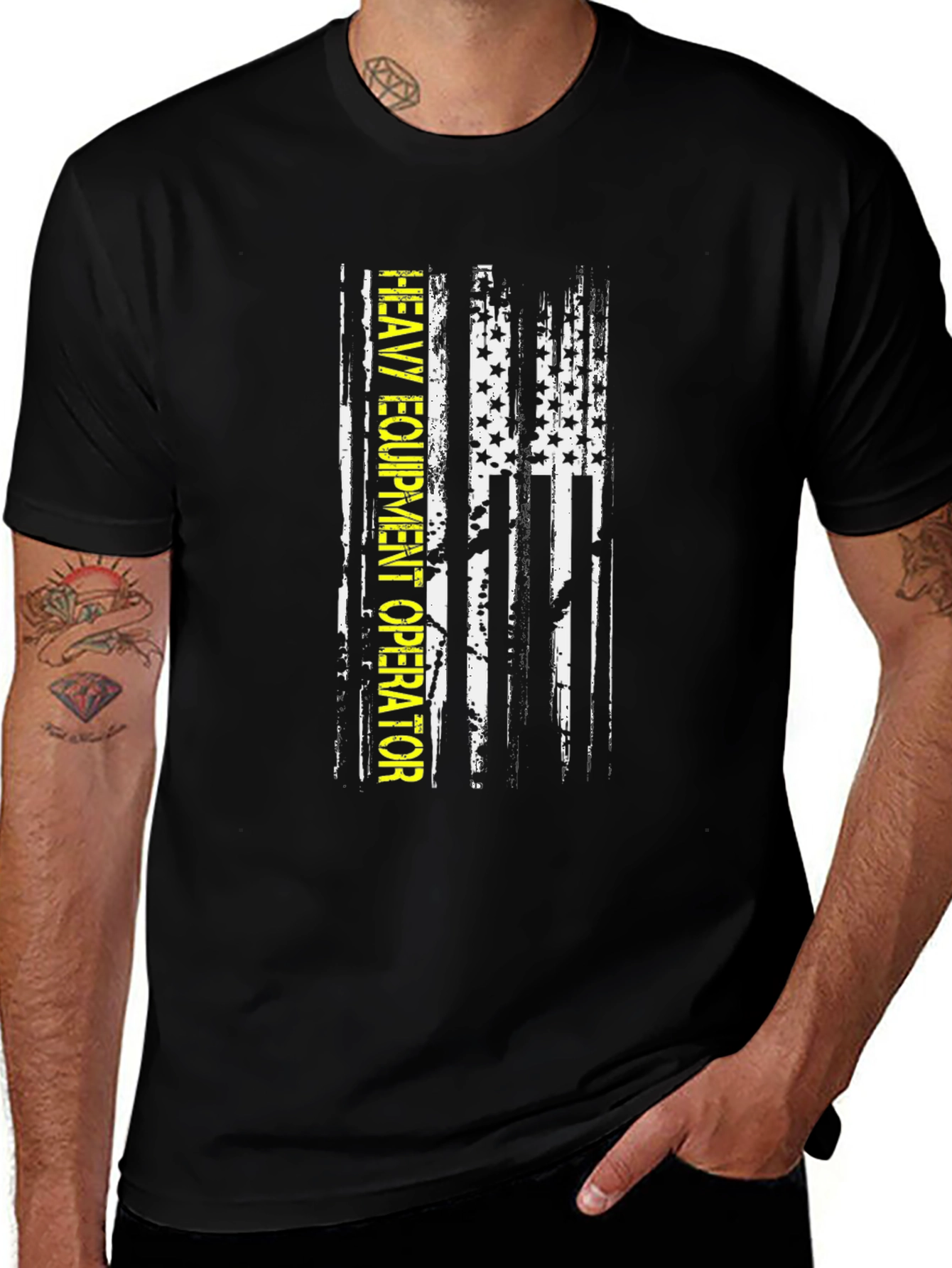 Heavy Equipment Operator T-Shirt - American Flag