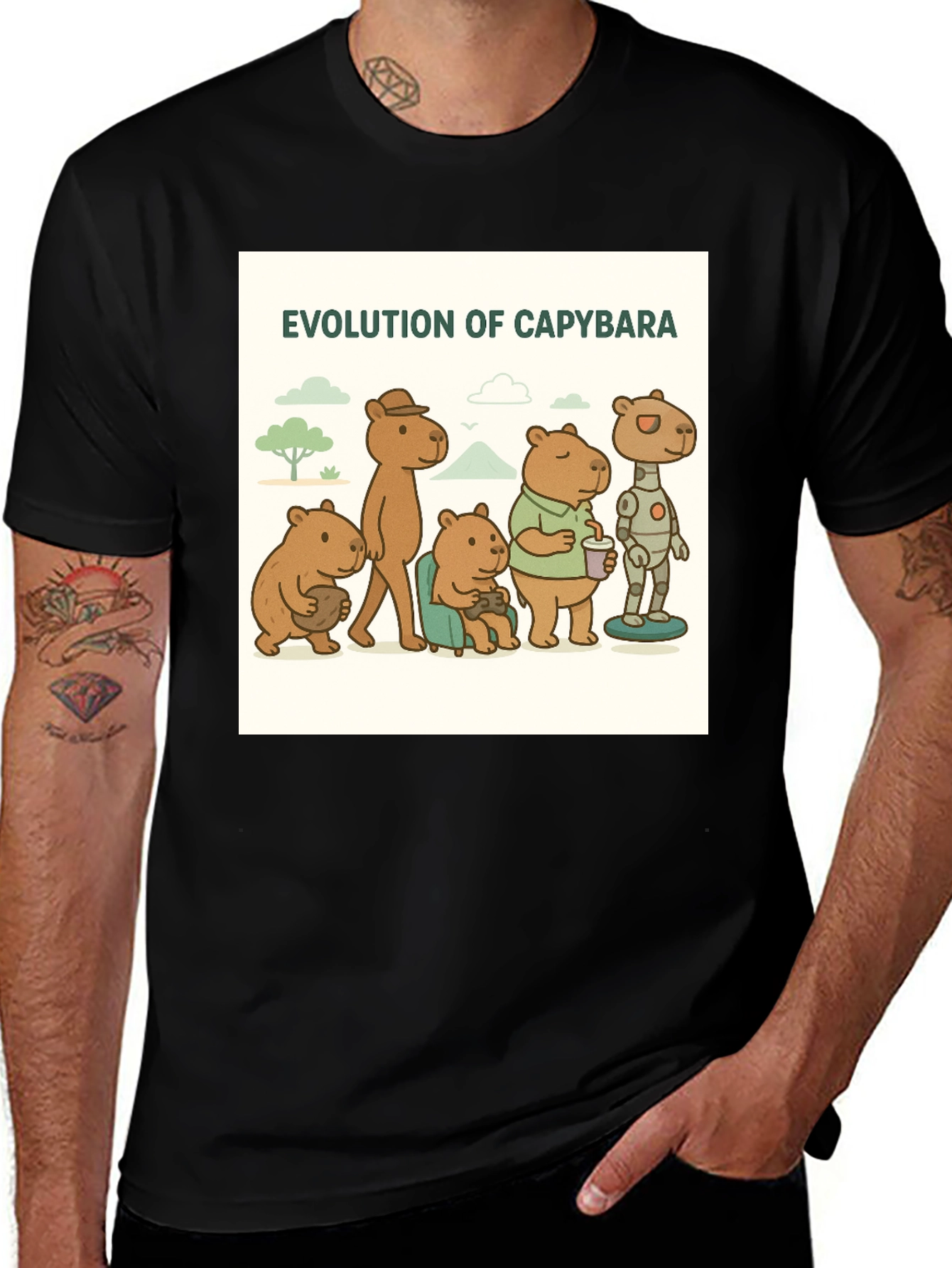 Variant 20 of Capybara Evolution T-Shirt