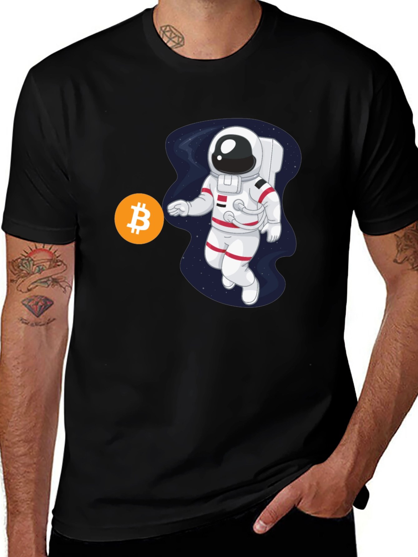 Variant 27 of Bitcoin Astronaut Black T-Shirt