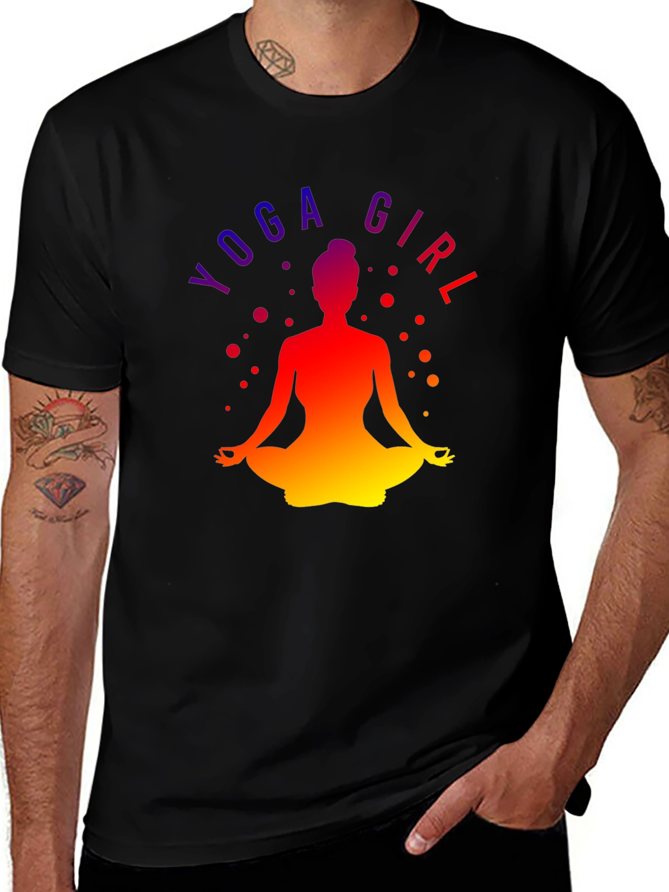 Variant 19 of Yoga Girl T-Shirt - Meditating Silhouette Graphic Tee