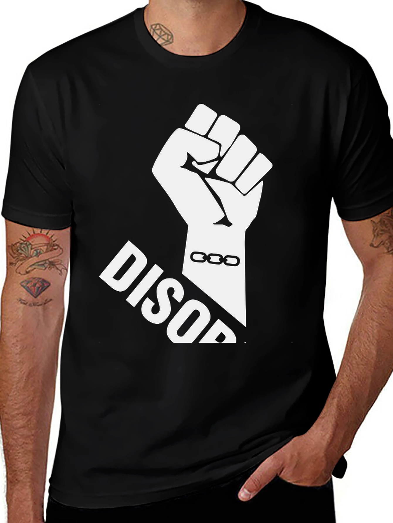 Variant 10 of Disorder Fist T-Shirt - Black Graphic Tee