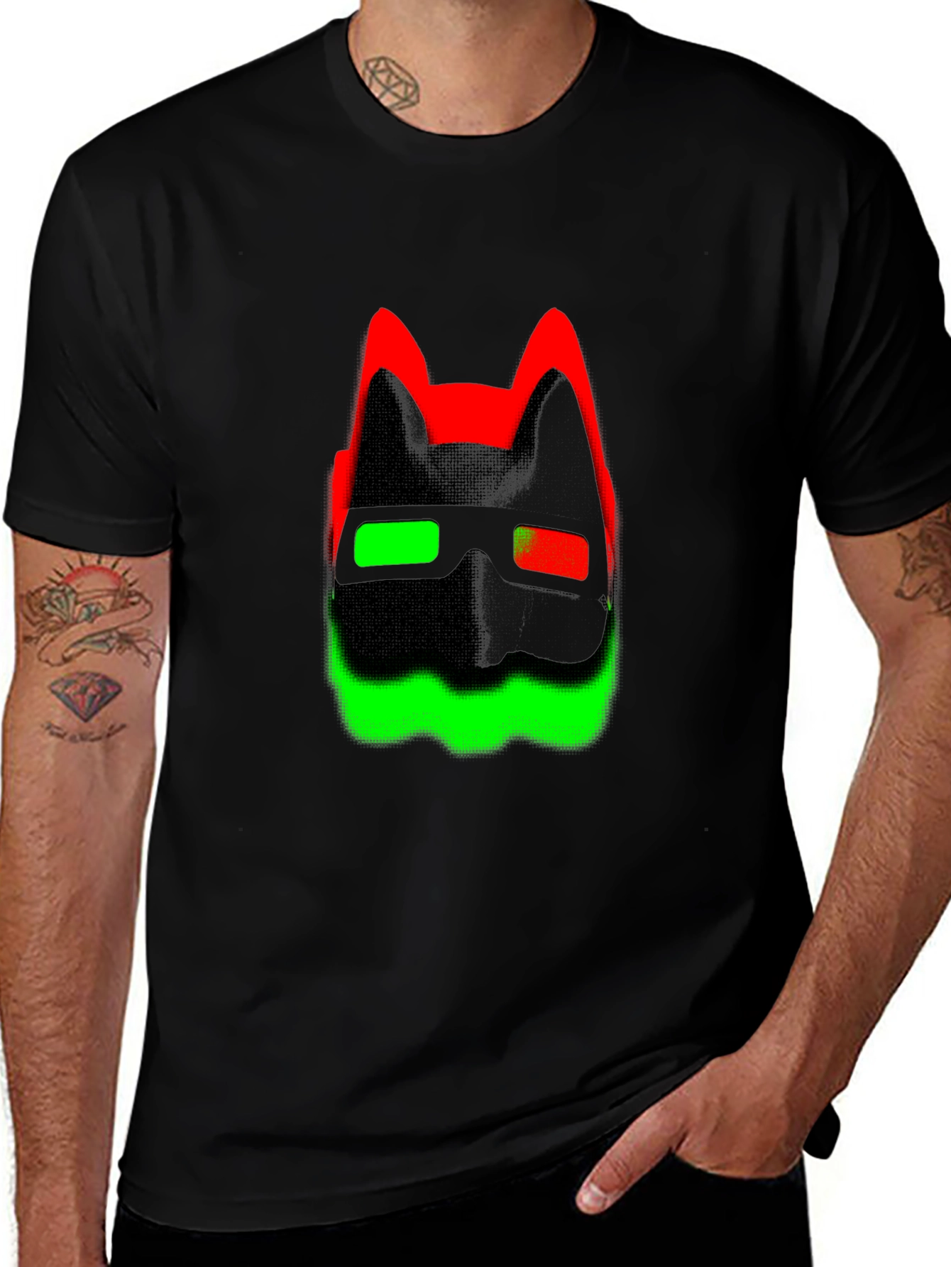 Variant 7 of Neon Dog Head Tee - Funky Graphic T-Shirt