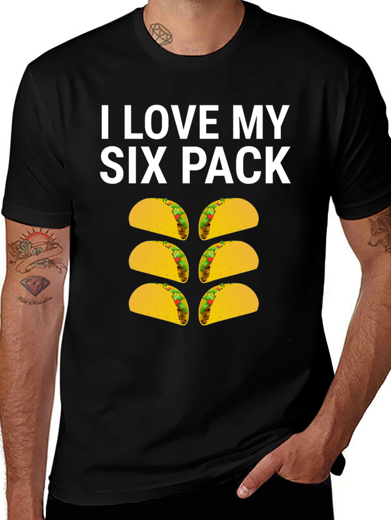 Variant 11 of I Love My Six Pack Taco T-Shirt