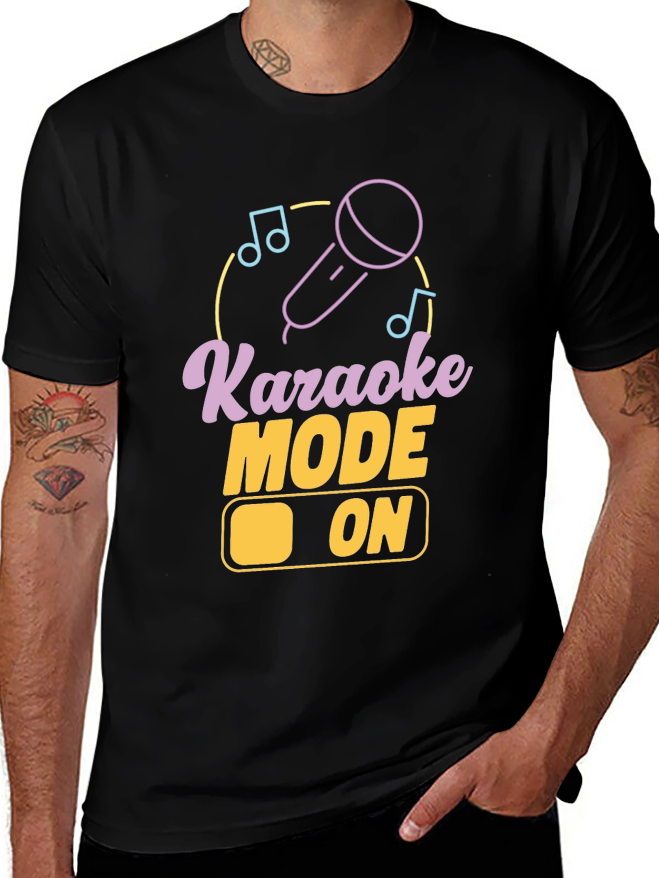 Variant 4 of Karaoke Mode On Graphic Tee - Black