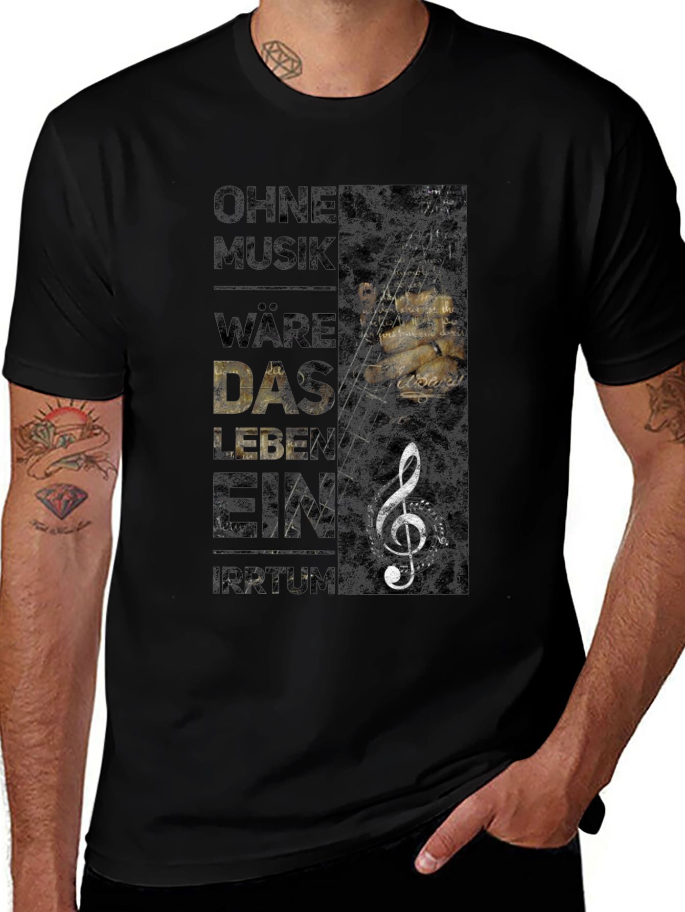 Music-Themed Graphic T-Shirt