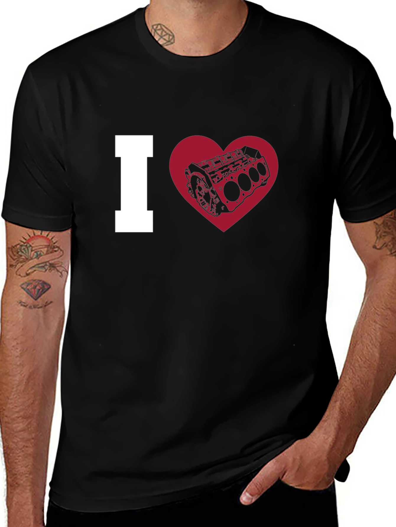 I Heart Engine T-Shirt - Black