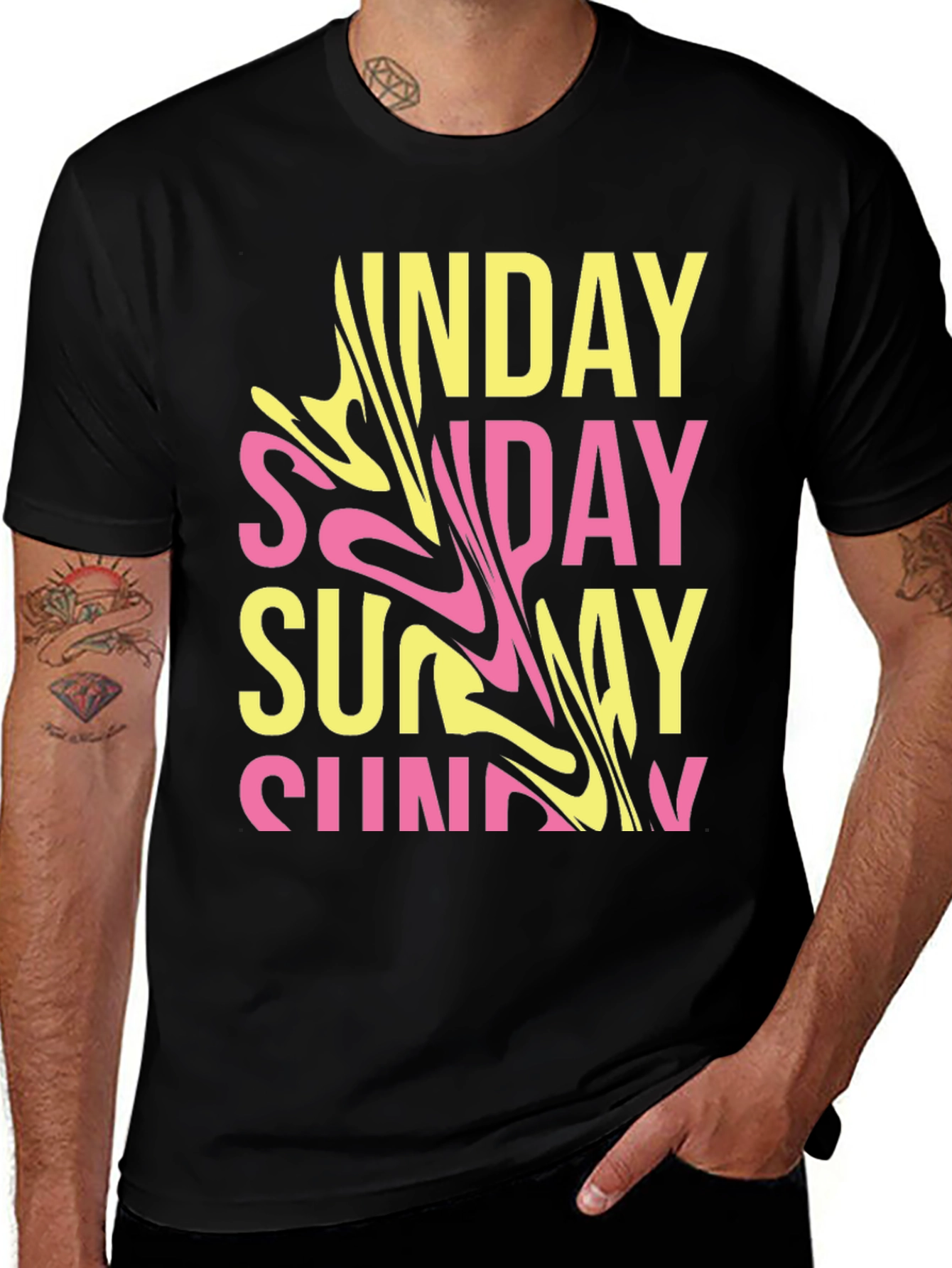 Trendy Sunday Graphic T-Shirt - Casual Wear
