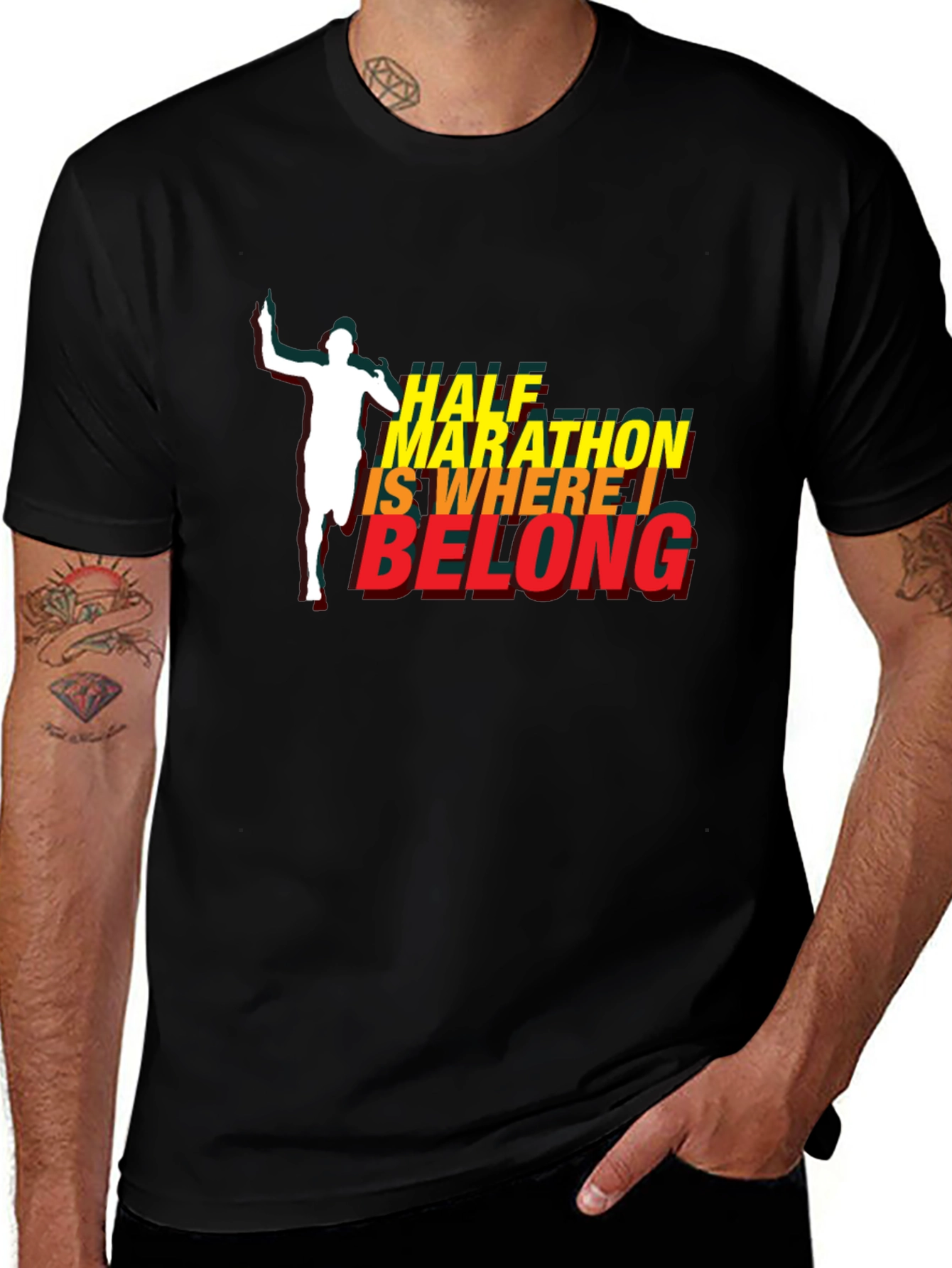 Variant 9 of Half Marathon Runner Graphic T-Shirt