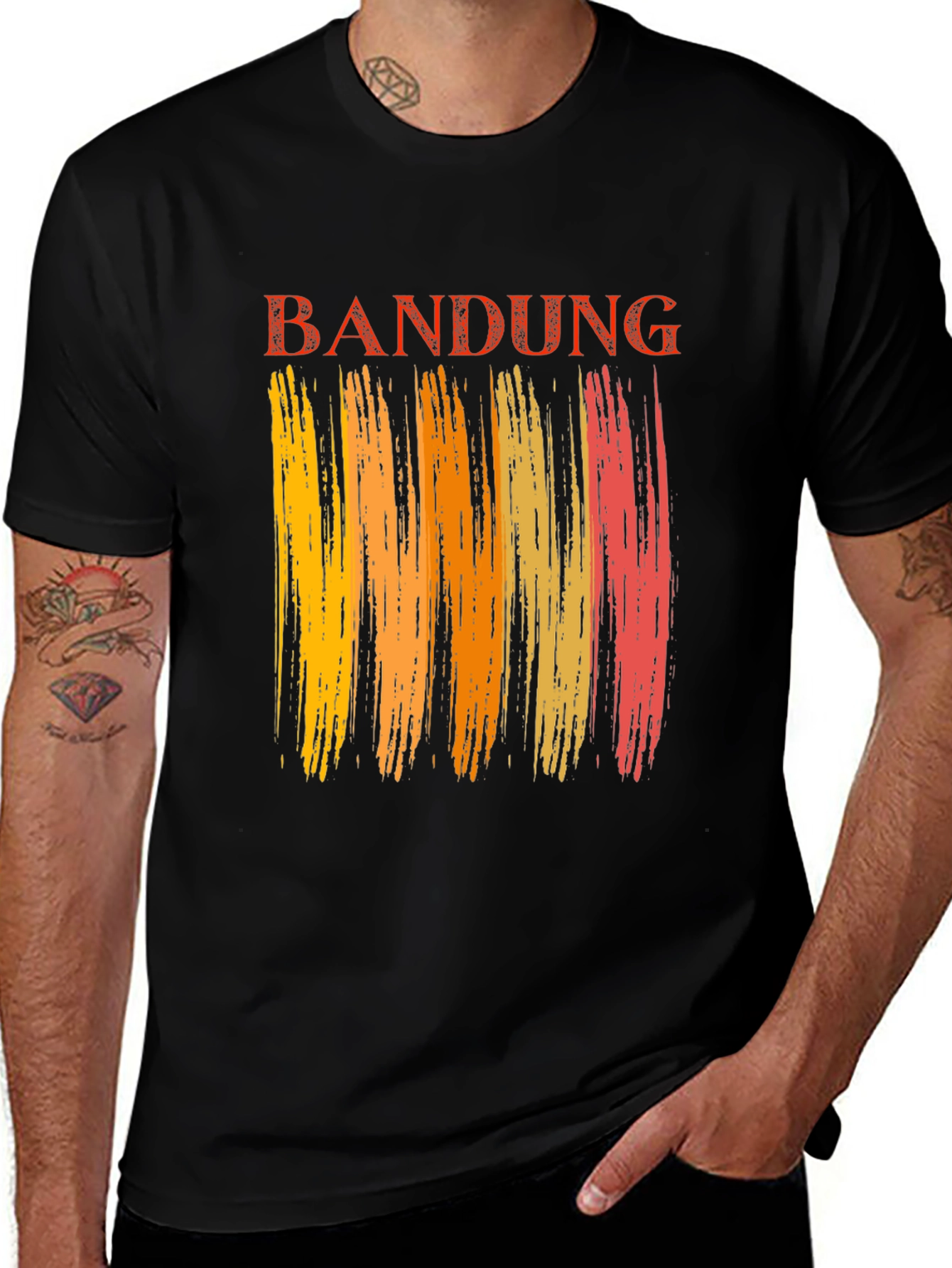 Variant 29 of Bandung Graphic T-Shirt - Modern Brushstroke Design
