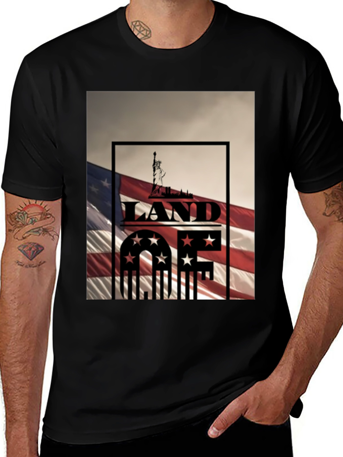 Variant 14 of Land of the Free Patriotic Tee