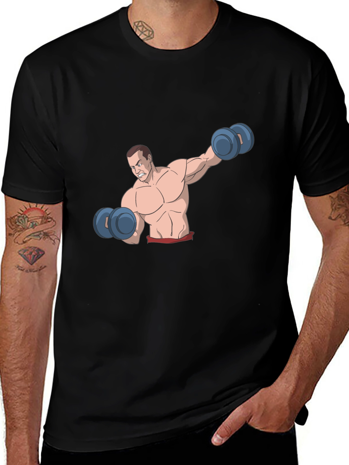 Variant 26 of Cartoon Bodybuilder Graphic T-Shirt