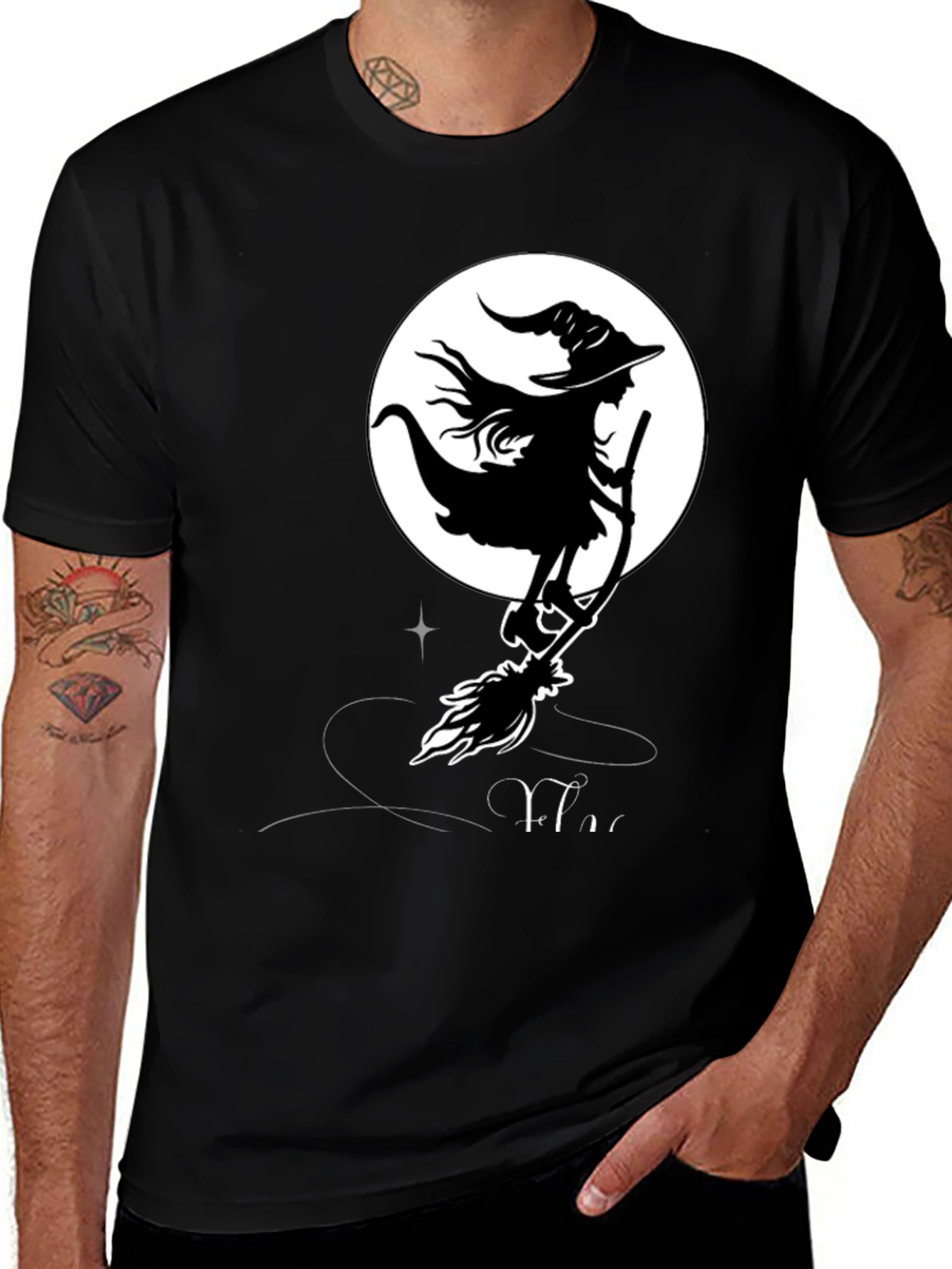 Variant 15 of Witch on Broomstick Graphic T-Shirt