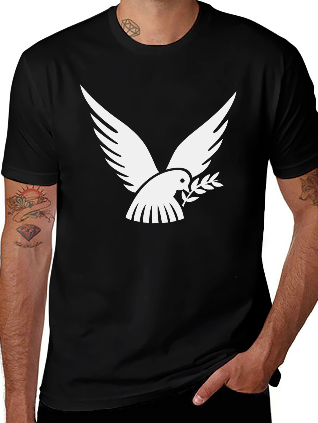 Variant 18 of Dove Peace T-Shirt - Black