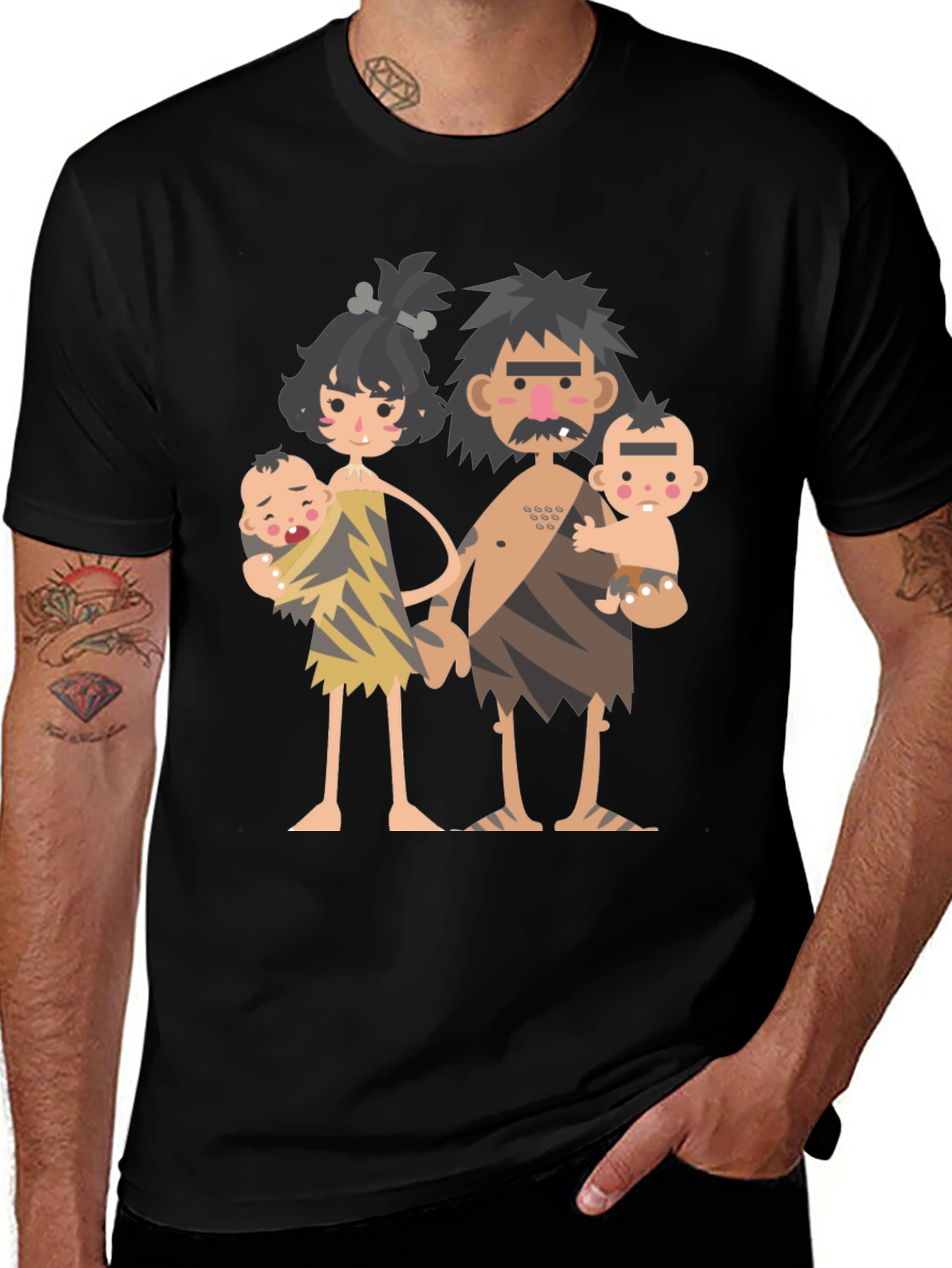 Variant 16 of Cartoon Caveman Family Graphic T-Shirt