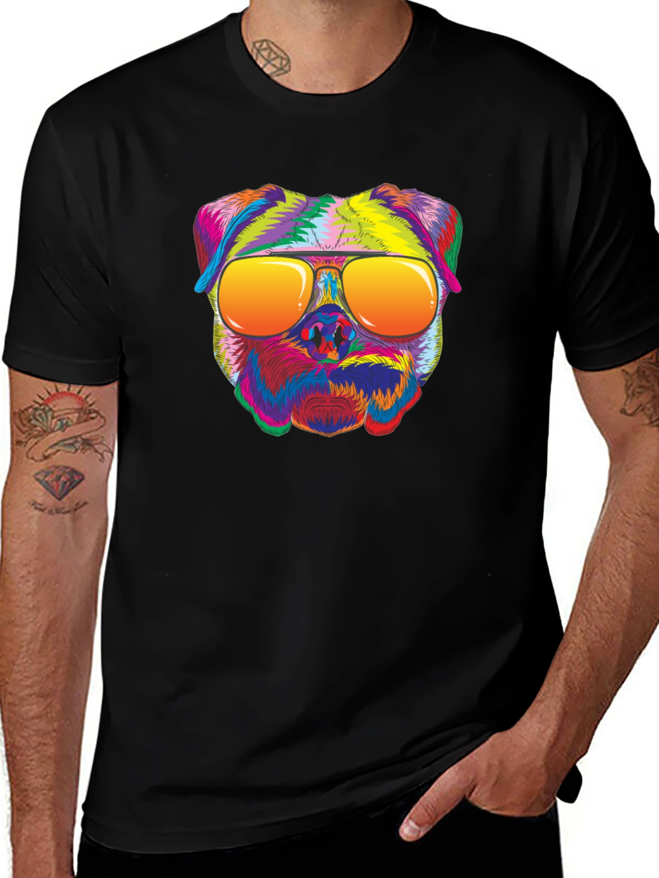 Variant 14 of Cool Dog Graphic T-Shirt - Unisex Black Tee