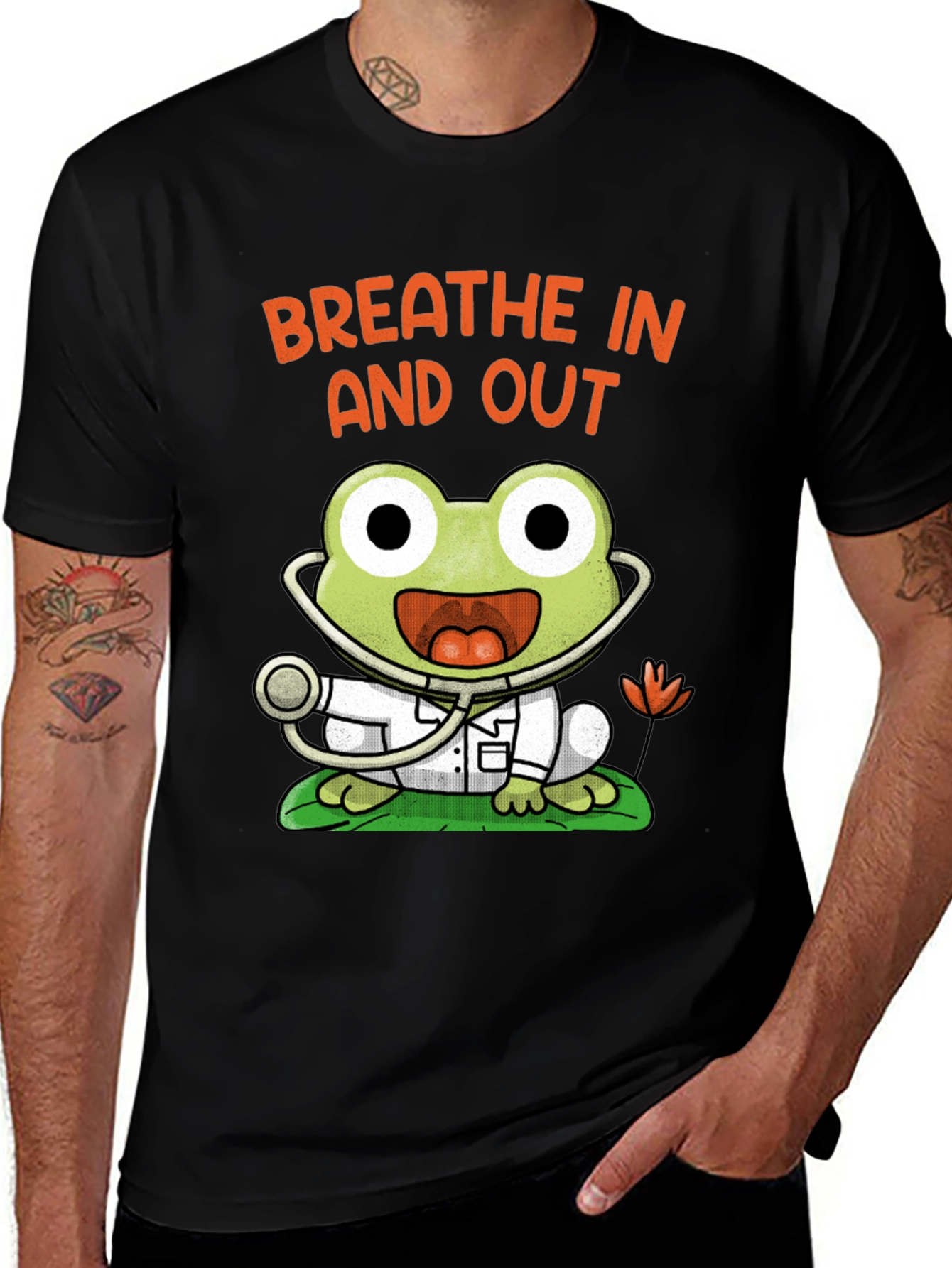 Variant 19 of Frog Doctor T-Shirt - Breathe In And Out Funny Tee