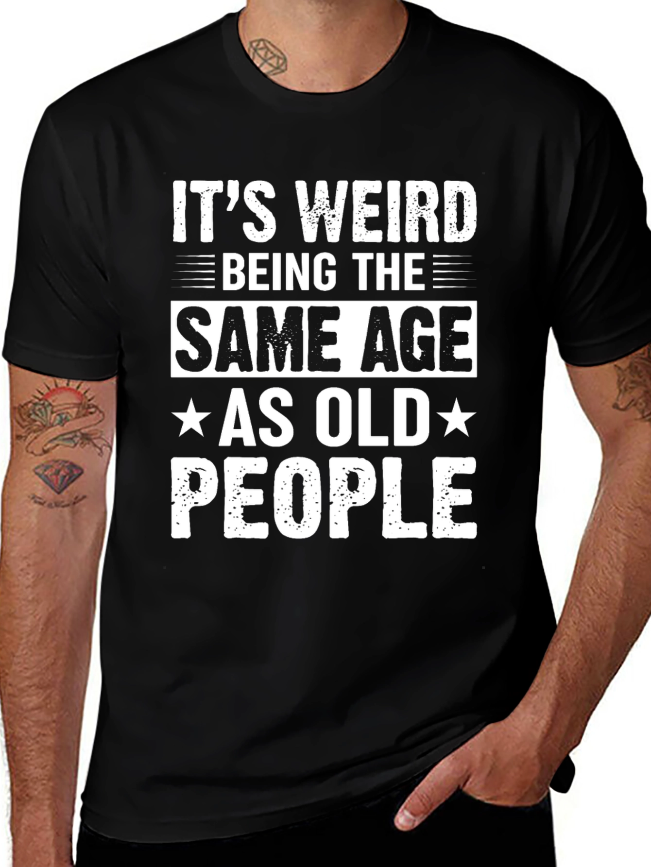 Variant 13 of Funny 'Same Age as Old People' Graphic Tee