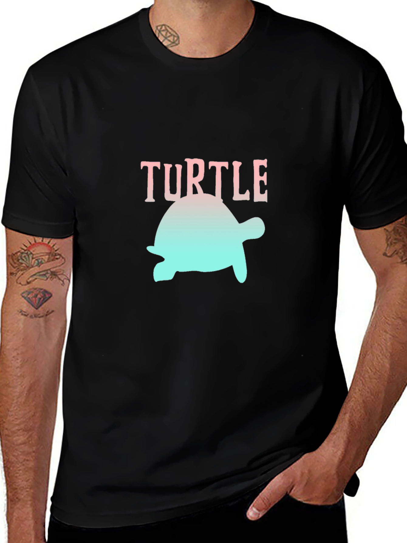 Variant 5 of Gradient Turtle Graphic Tee - Casual Comfort