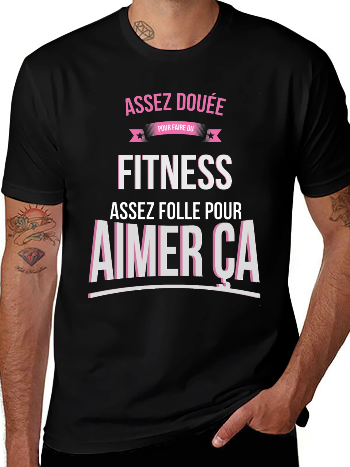 Variant 21 of Fitness Lover T-Shirt - "Assez Douee"