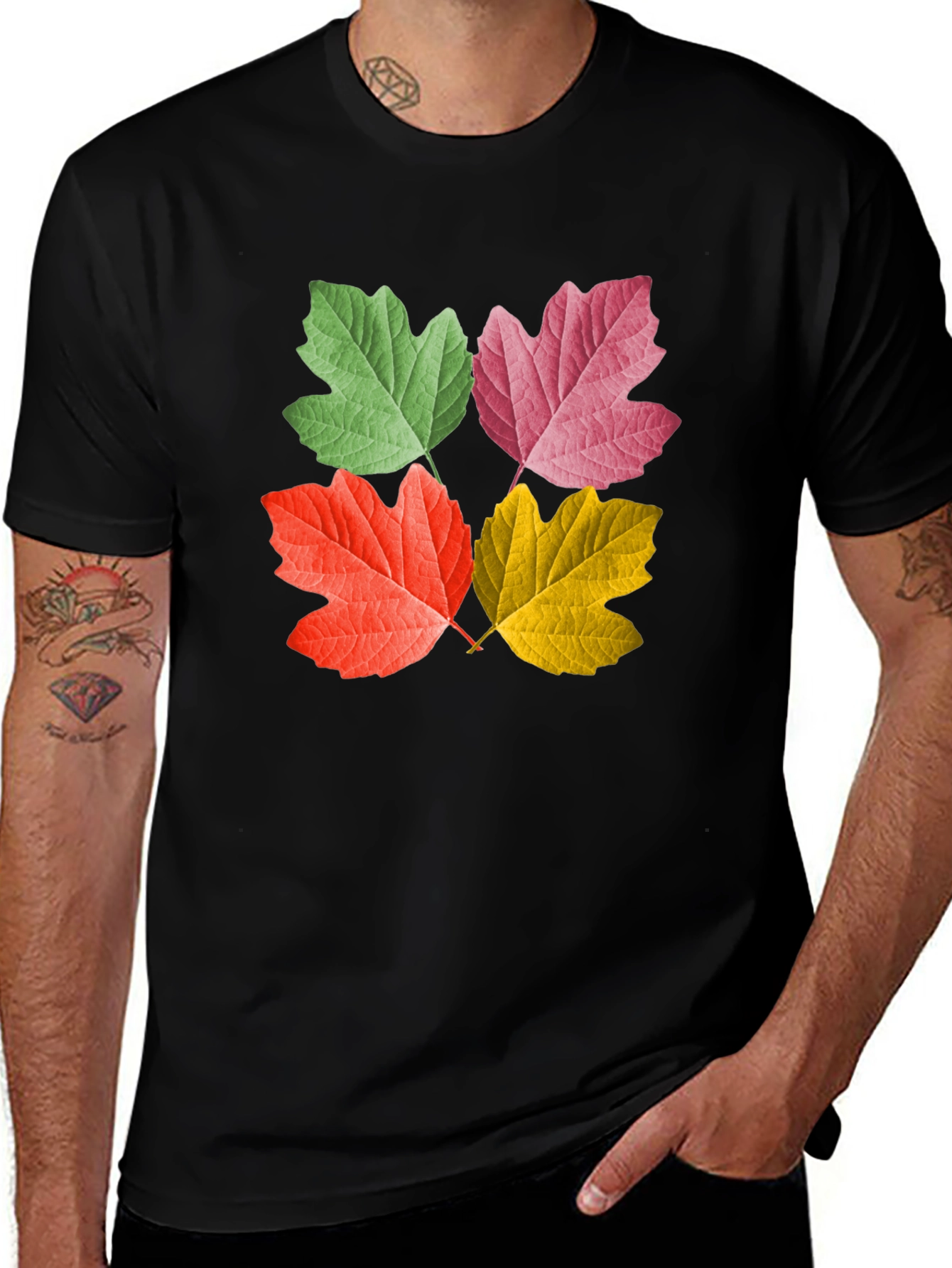 Variant 19 of Colorful Leaves Graphic T-Shirt