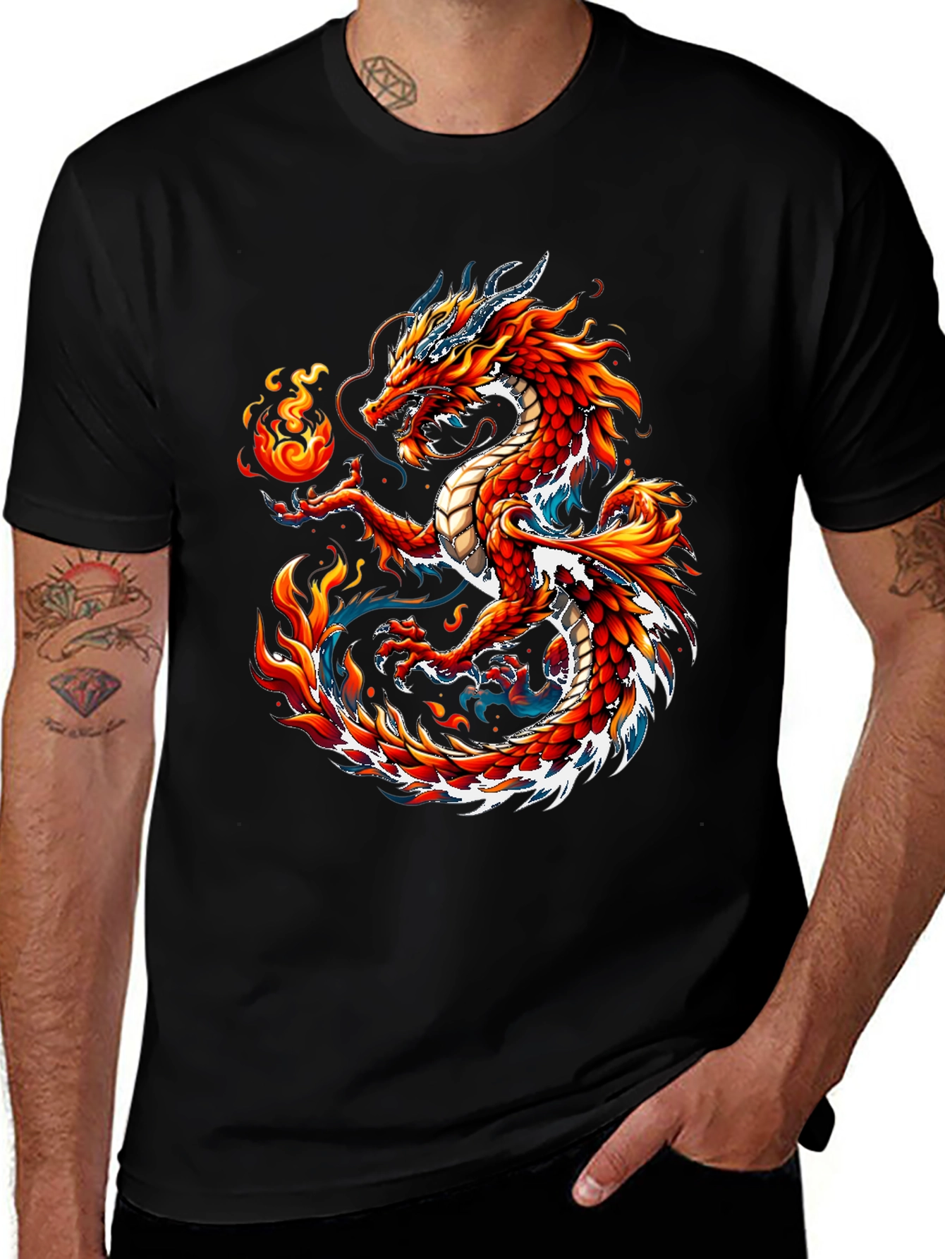 Variant 6 of Fiery Dragon Graphic Tee - Bold & Stylish